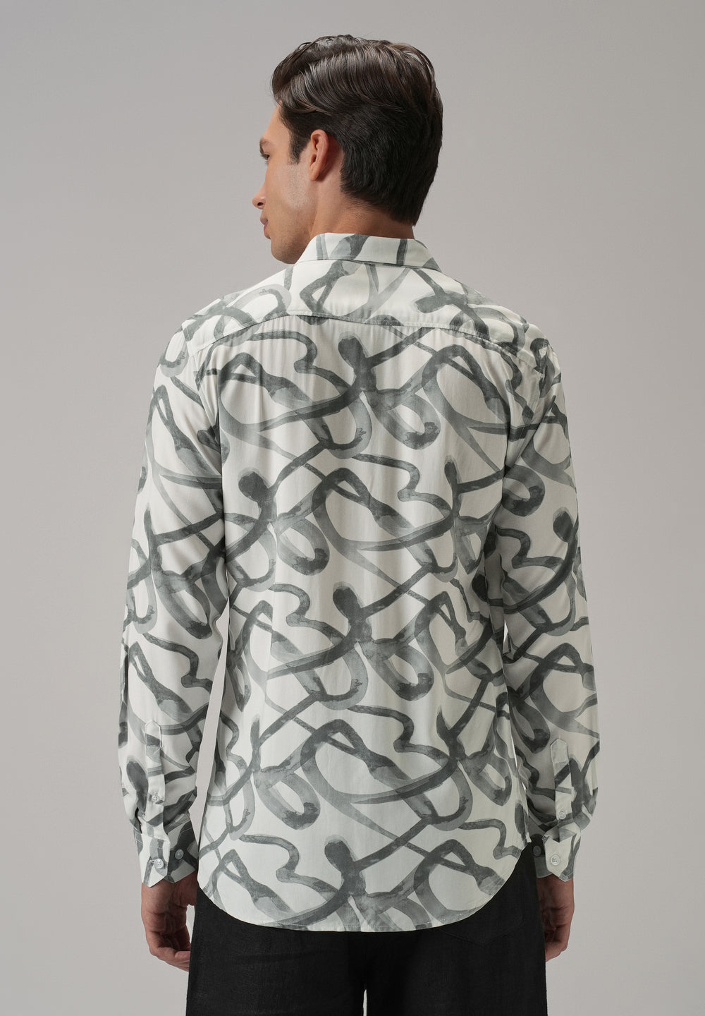 Grey Graffiti Printed Shirt