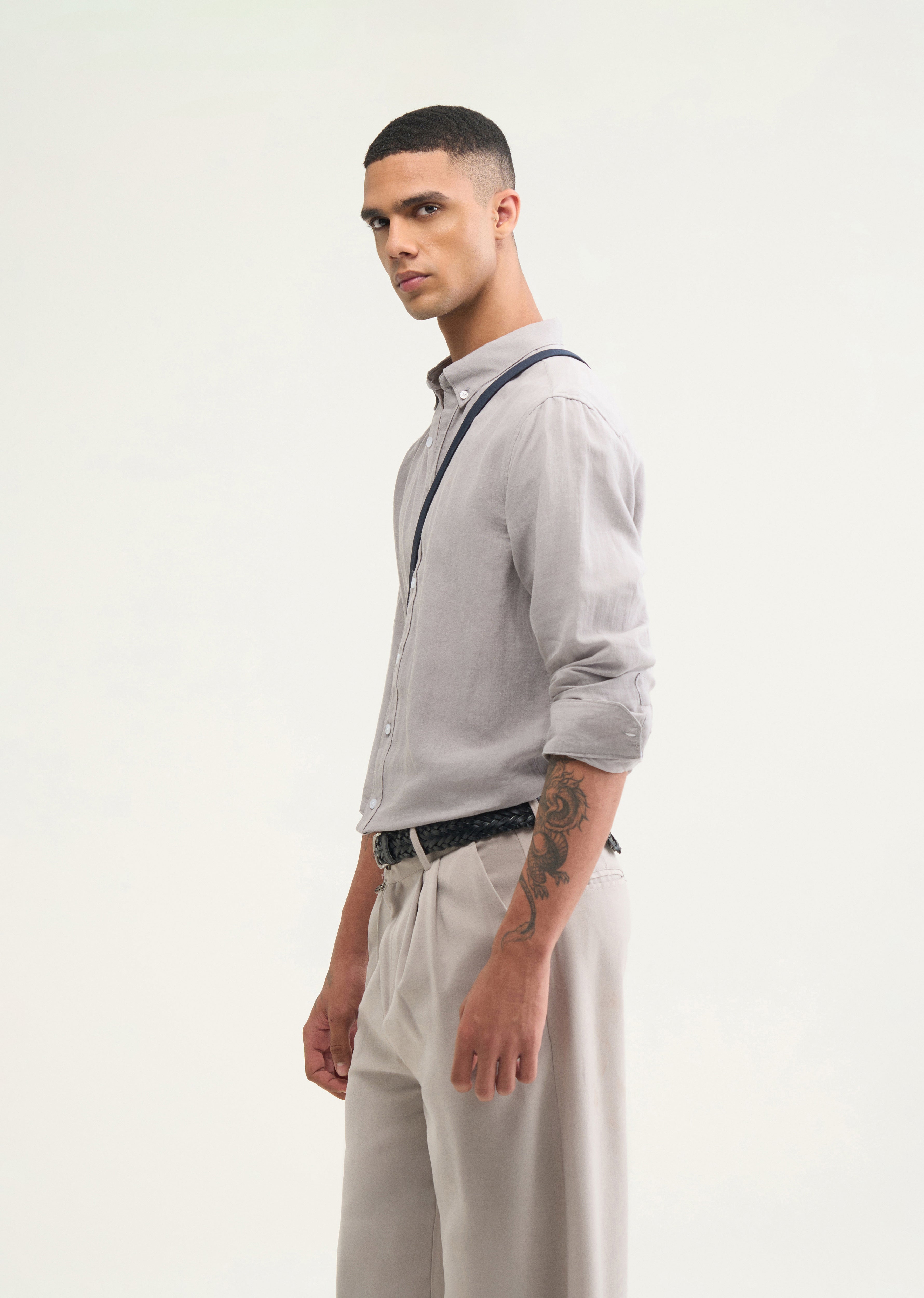 Grey Hemp Cotton Shirt