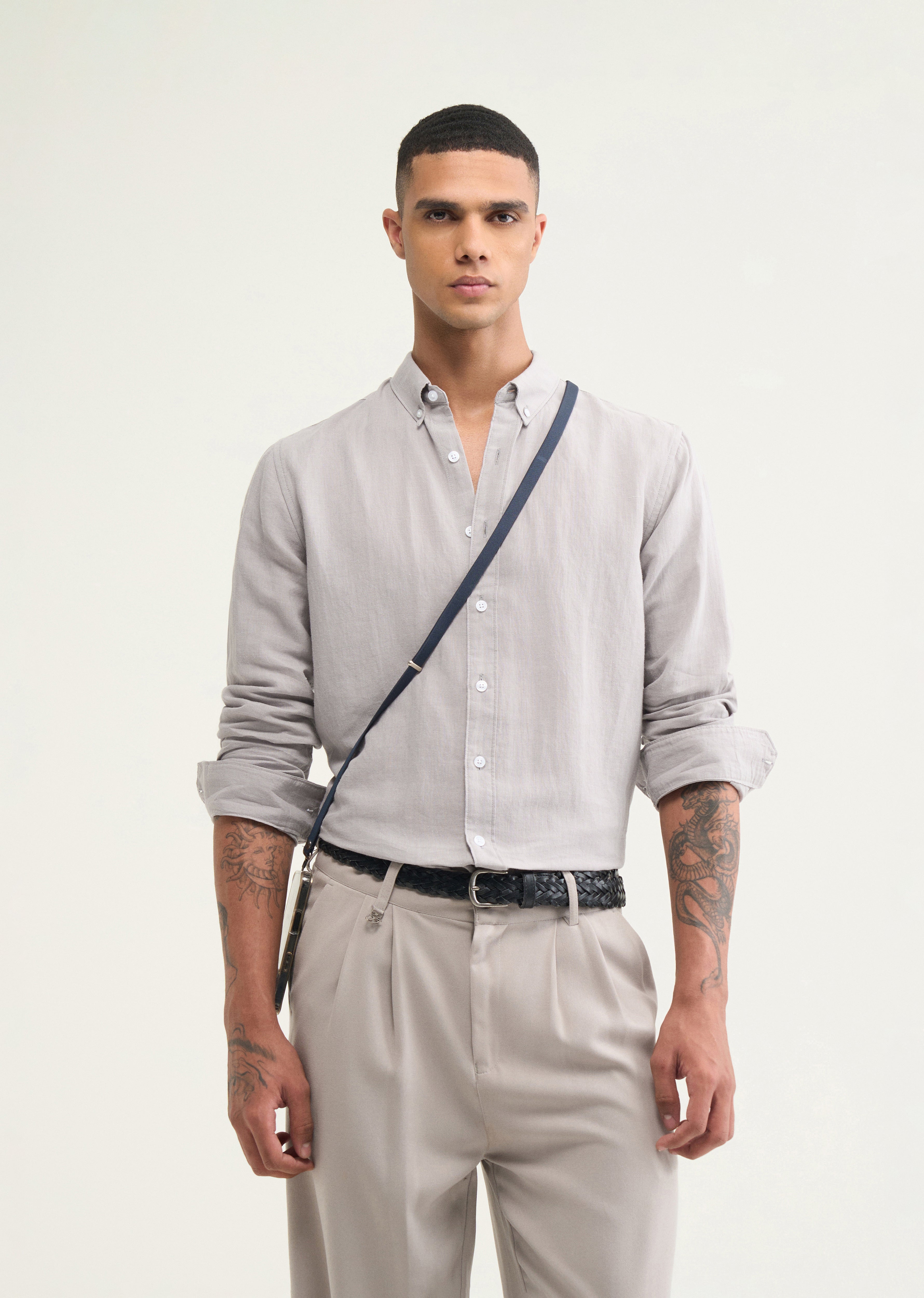 Grey Hemp Cotton Shirt