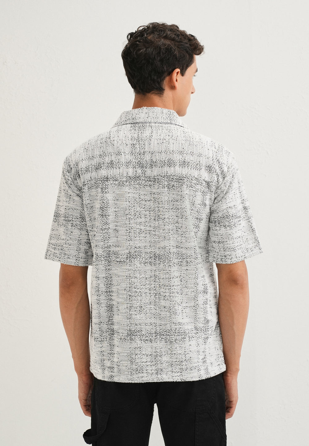 Grey Jacquard Knitted Shirt