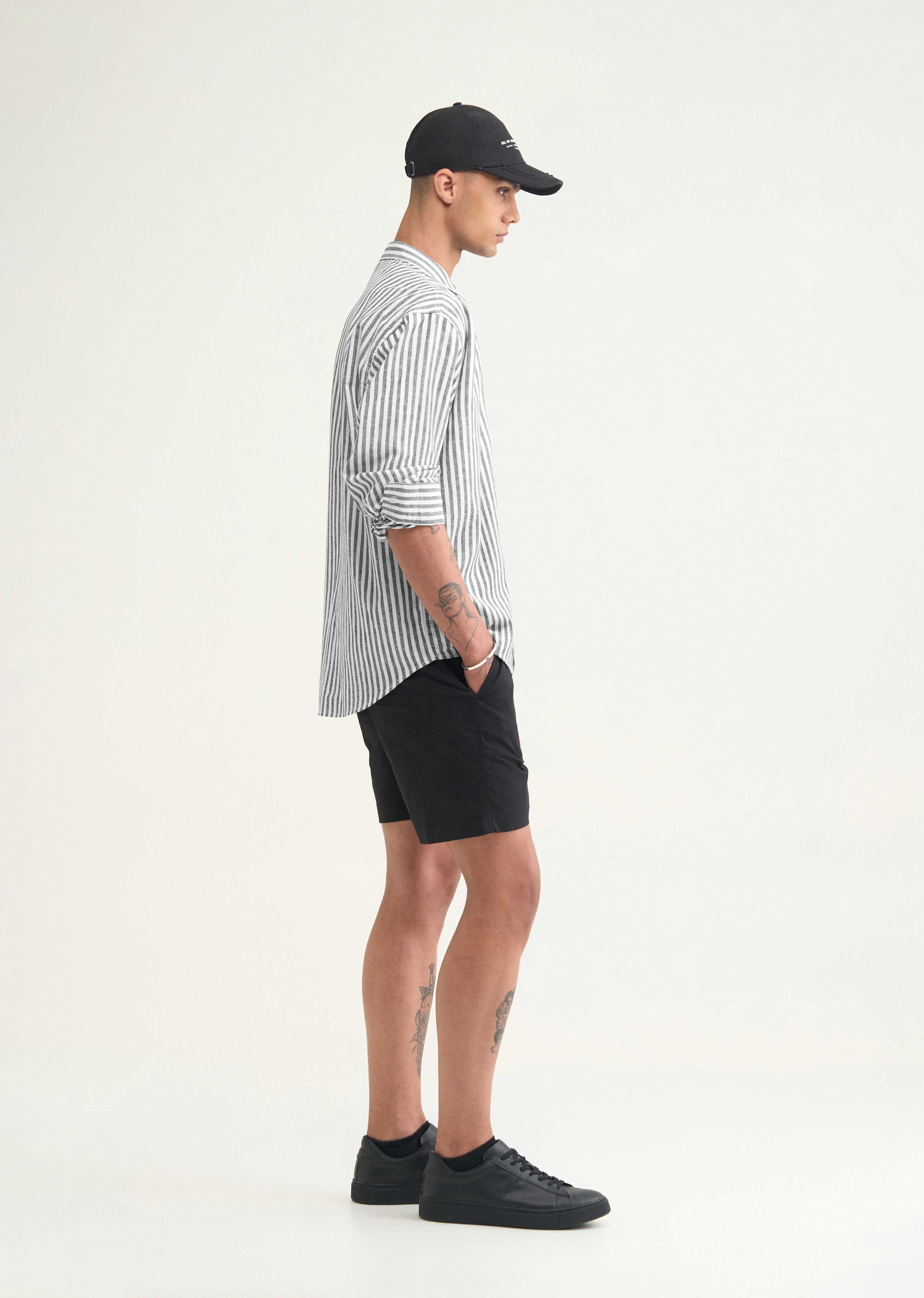 Grey Layered Look Stripe Shirt