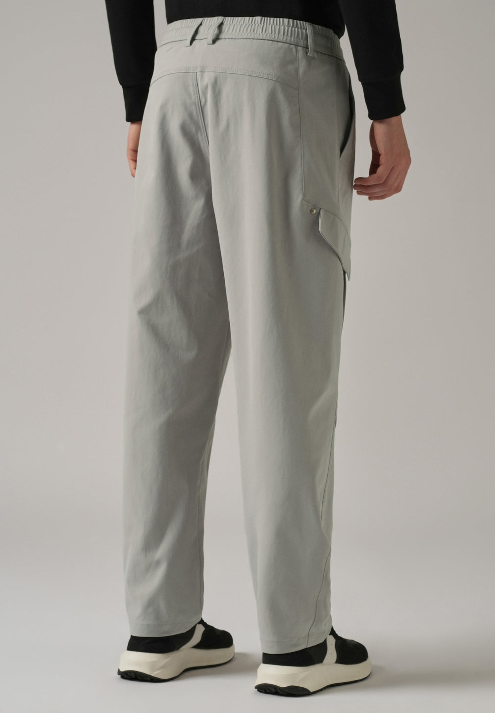 Grey Stone Wash Cargo Pants