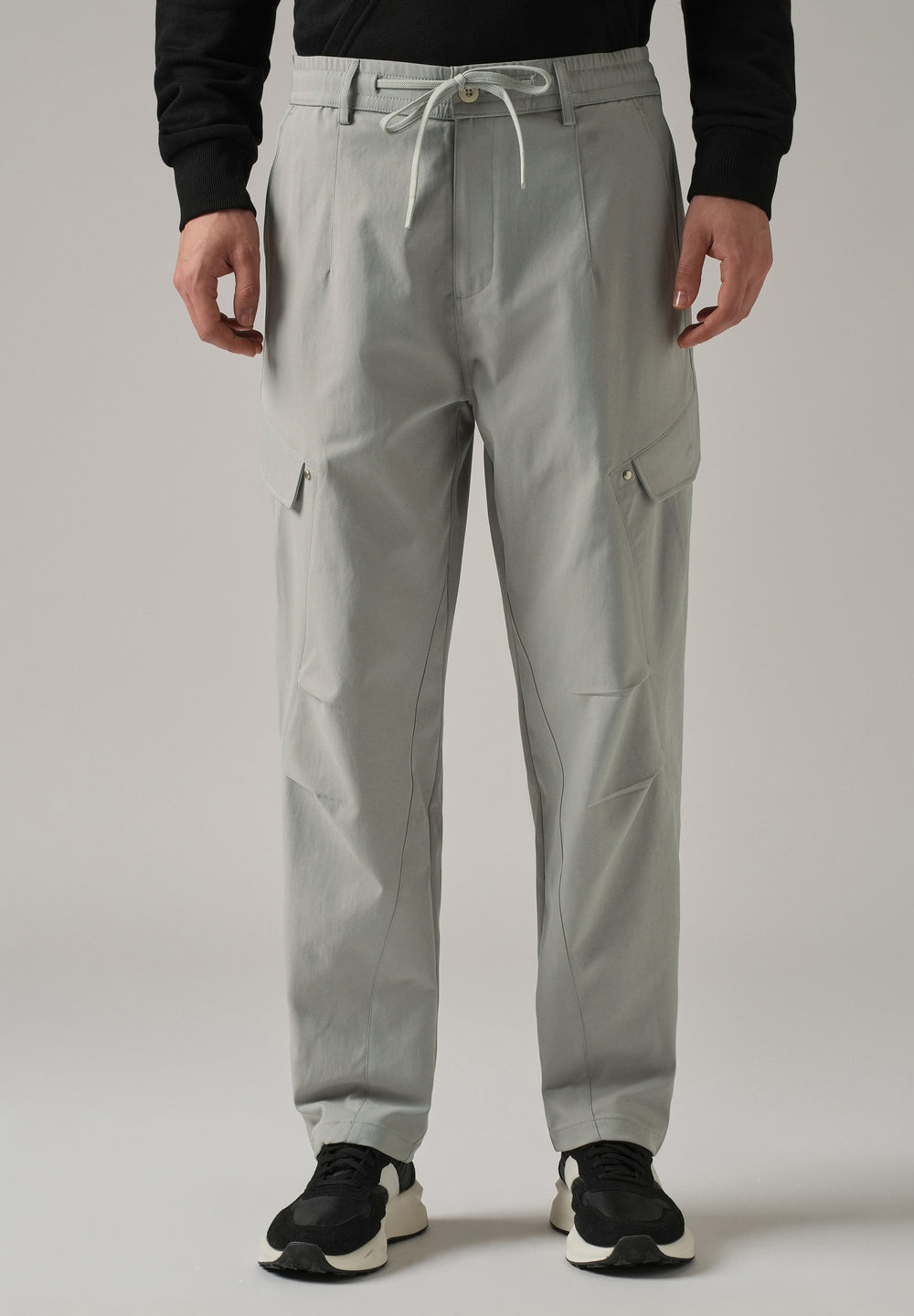 Grey Stone Wash Cargo Pants