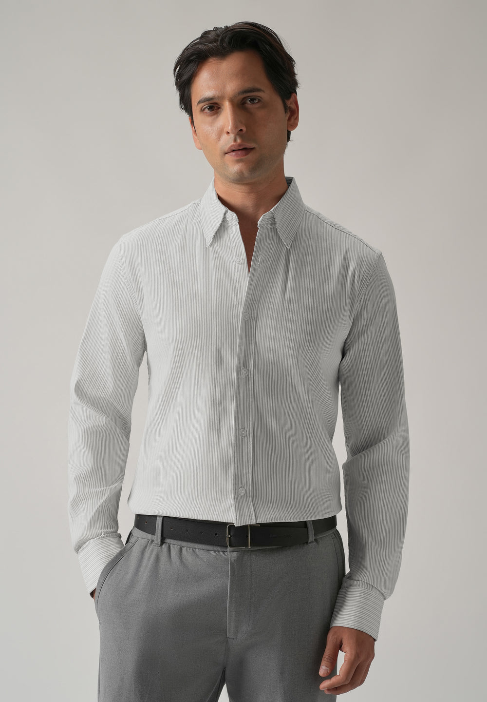 Grey Pinstripe Shirt