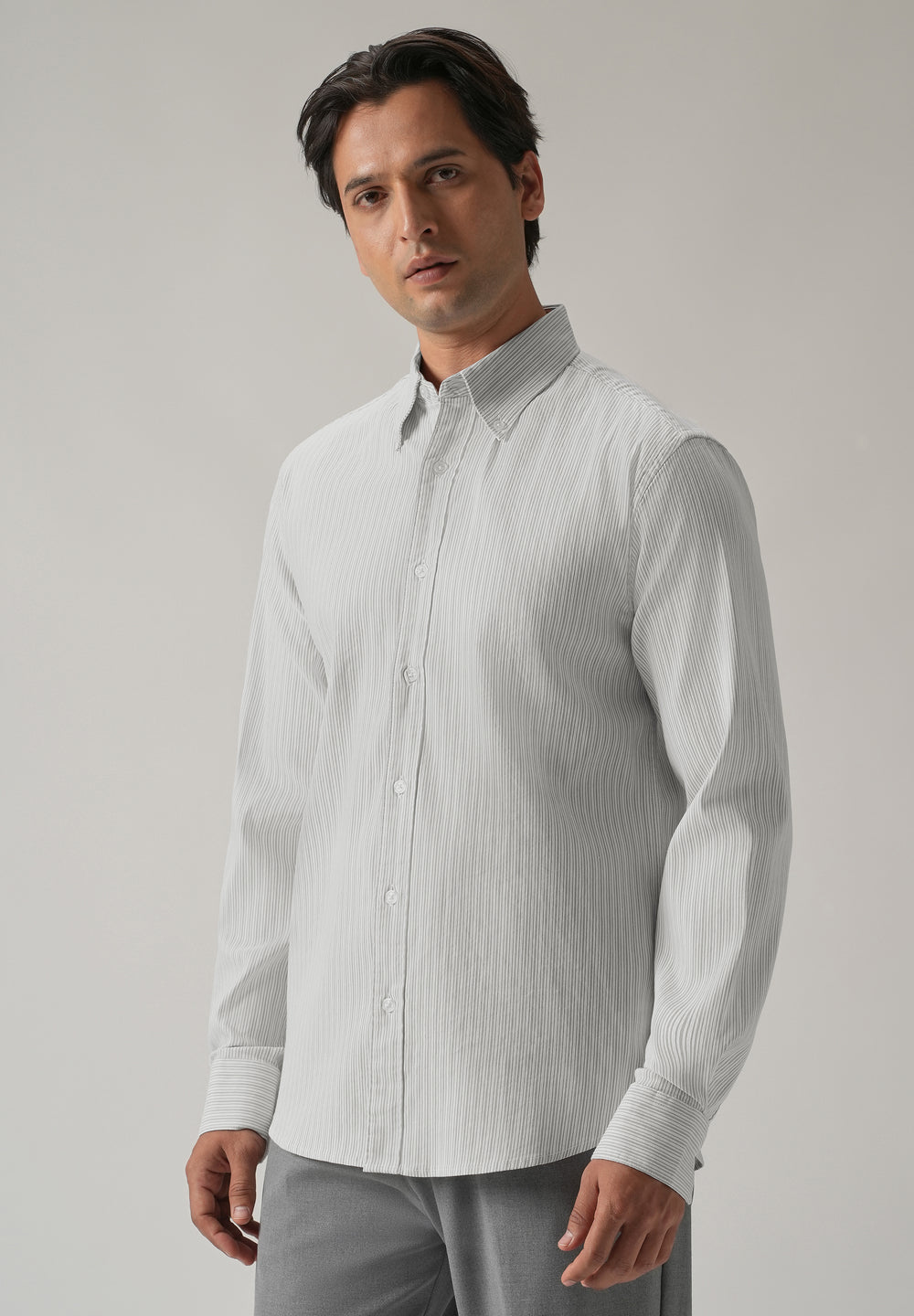 Grey Pinstripe Shirt