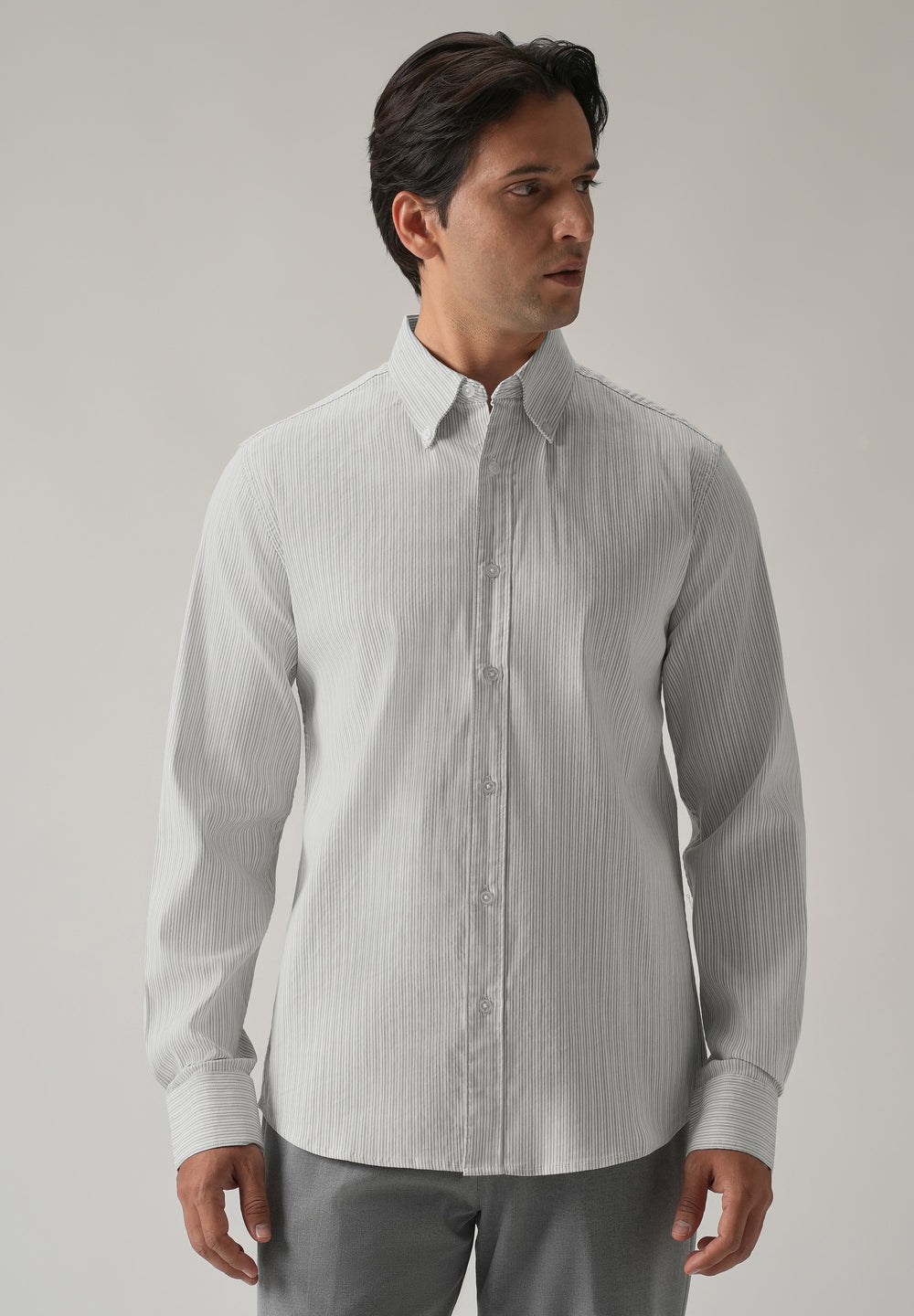 Grey Pinstripe Shirt