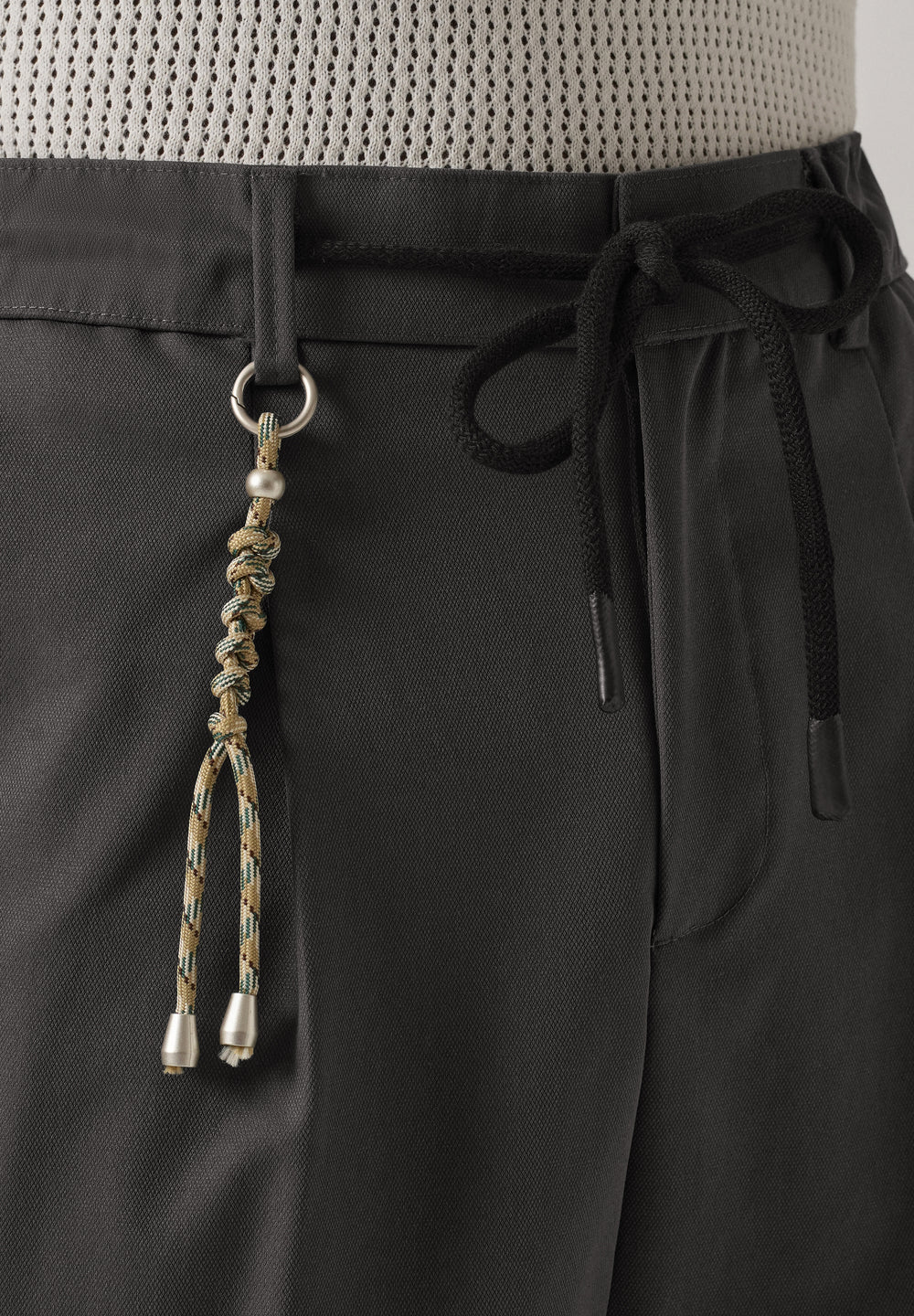 Grey Pleated Drawstring Pant