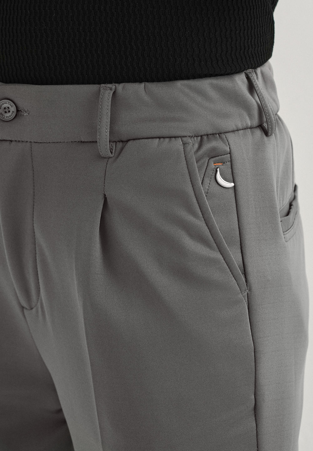 Grey Pleated Relaxed Fit Trousers