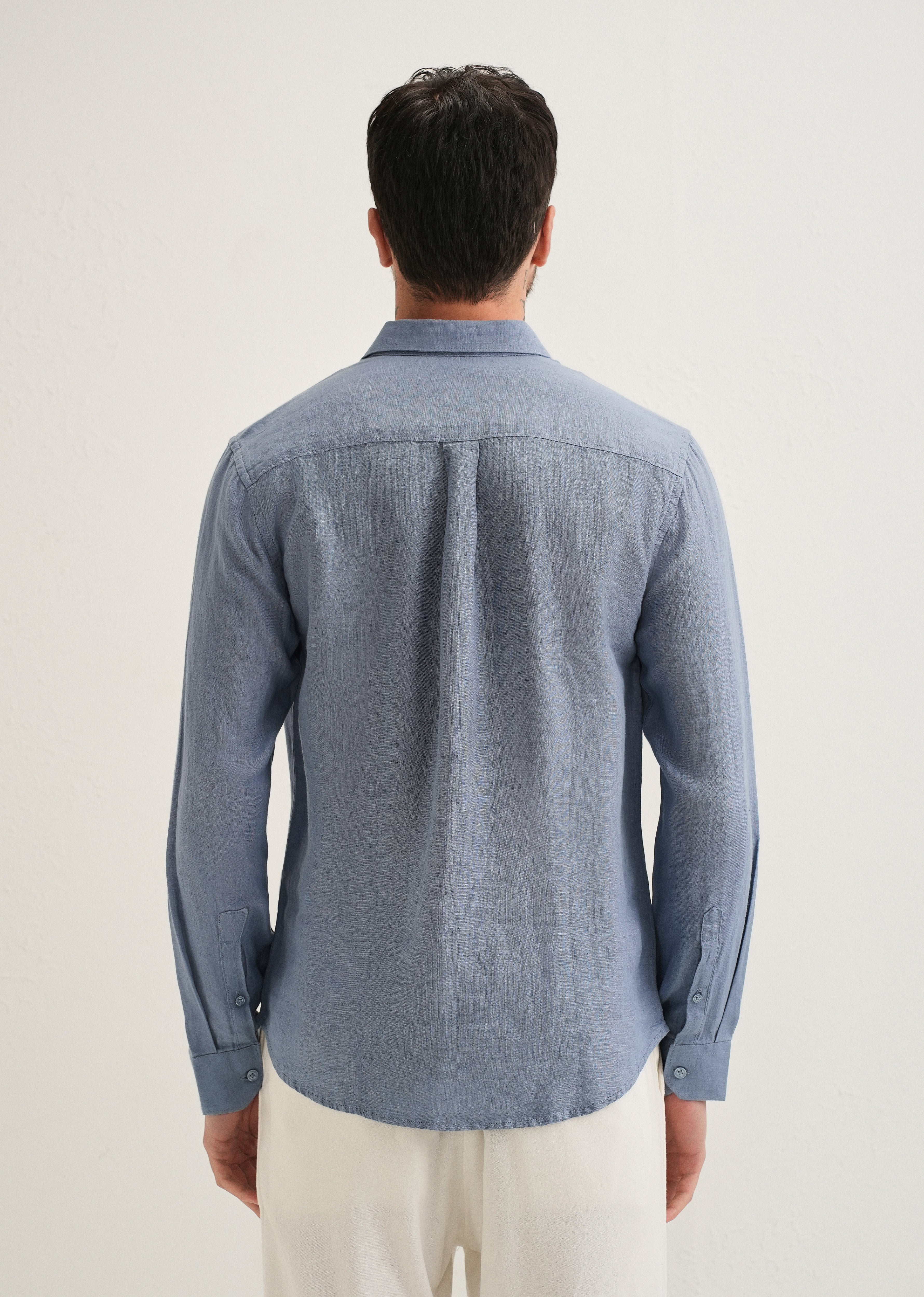 Grey Pure Linen Shirt