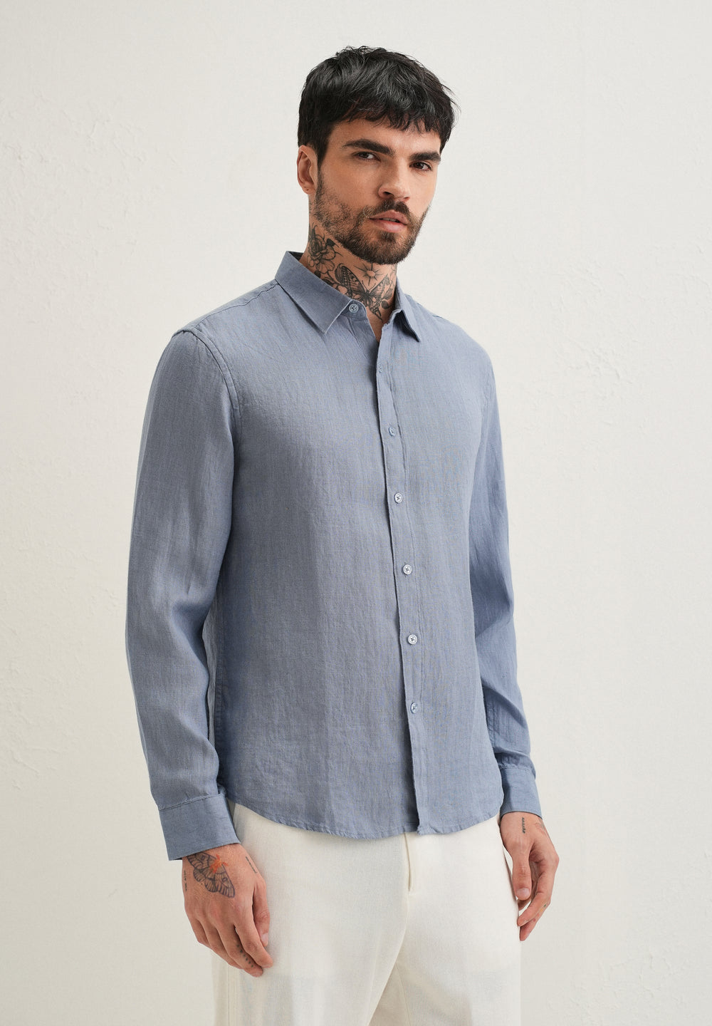 Grey Pure Linen Shirt