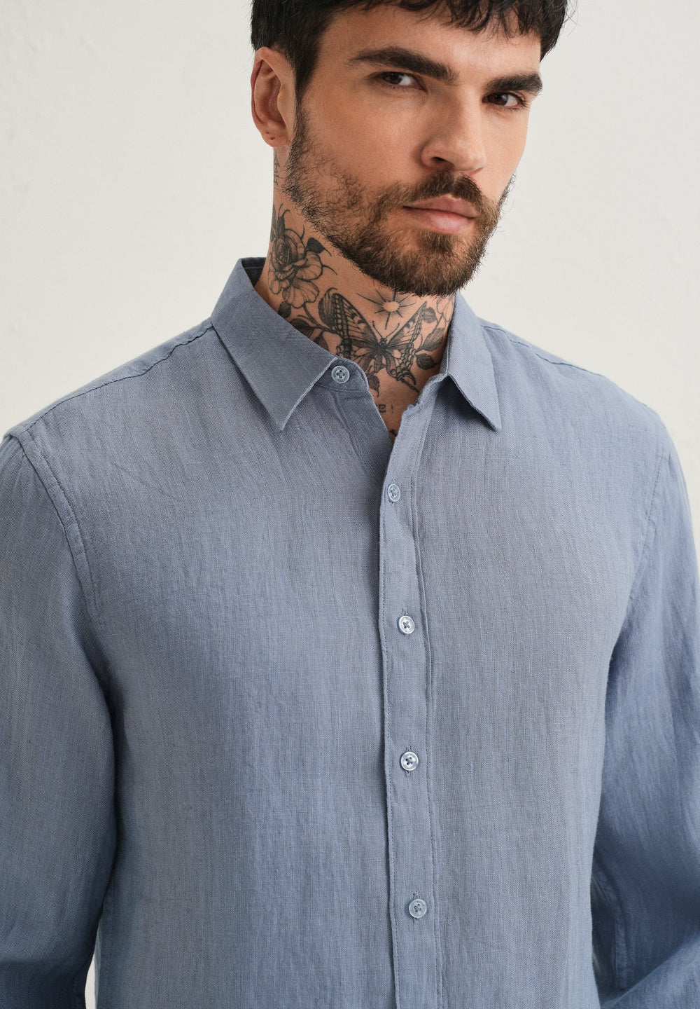 Grey Pure Linen Shirt