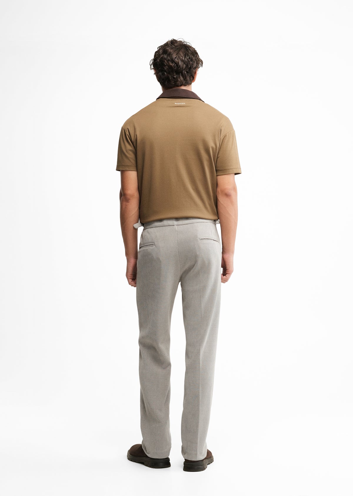 Grey Ribbed Stretch Gurkha Pant