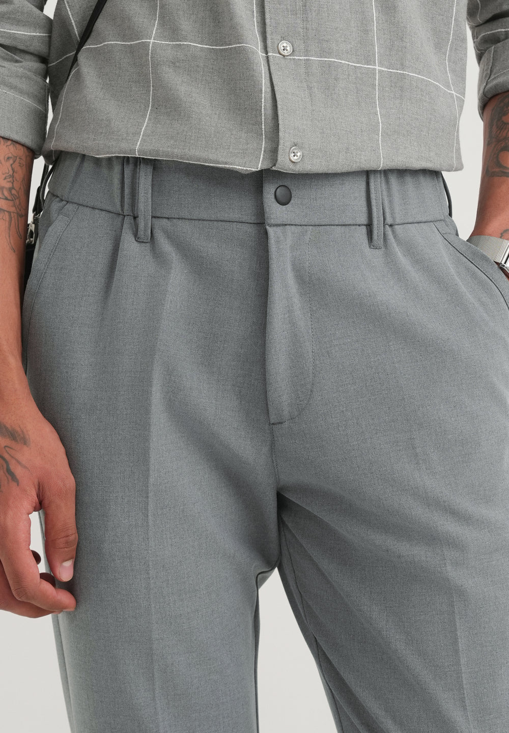 Grey Semi-Elasticated Trouser