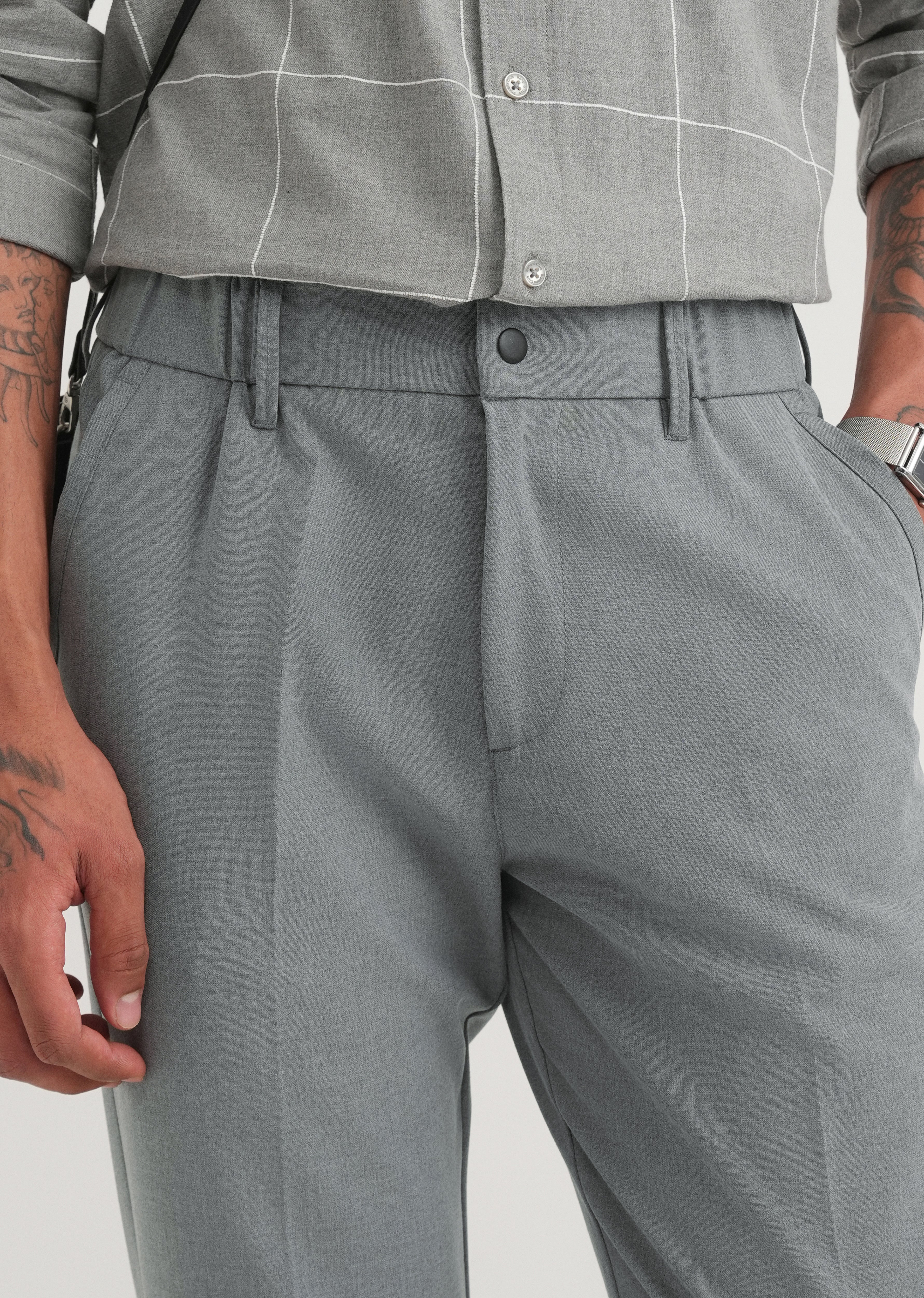 Grey Semi-Elasticated Trouser
