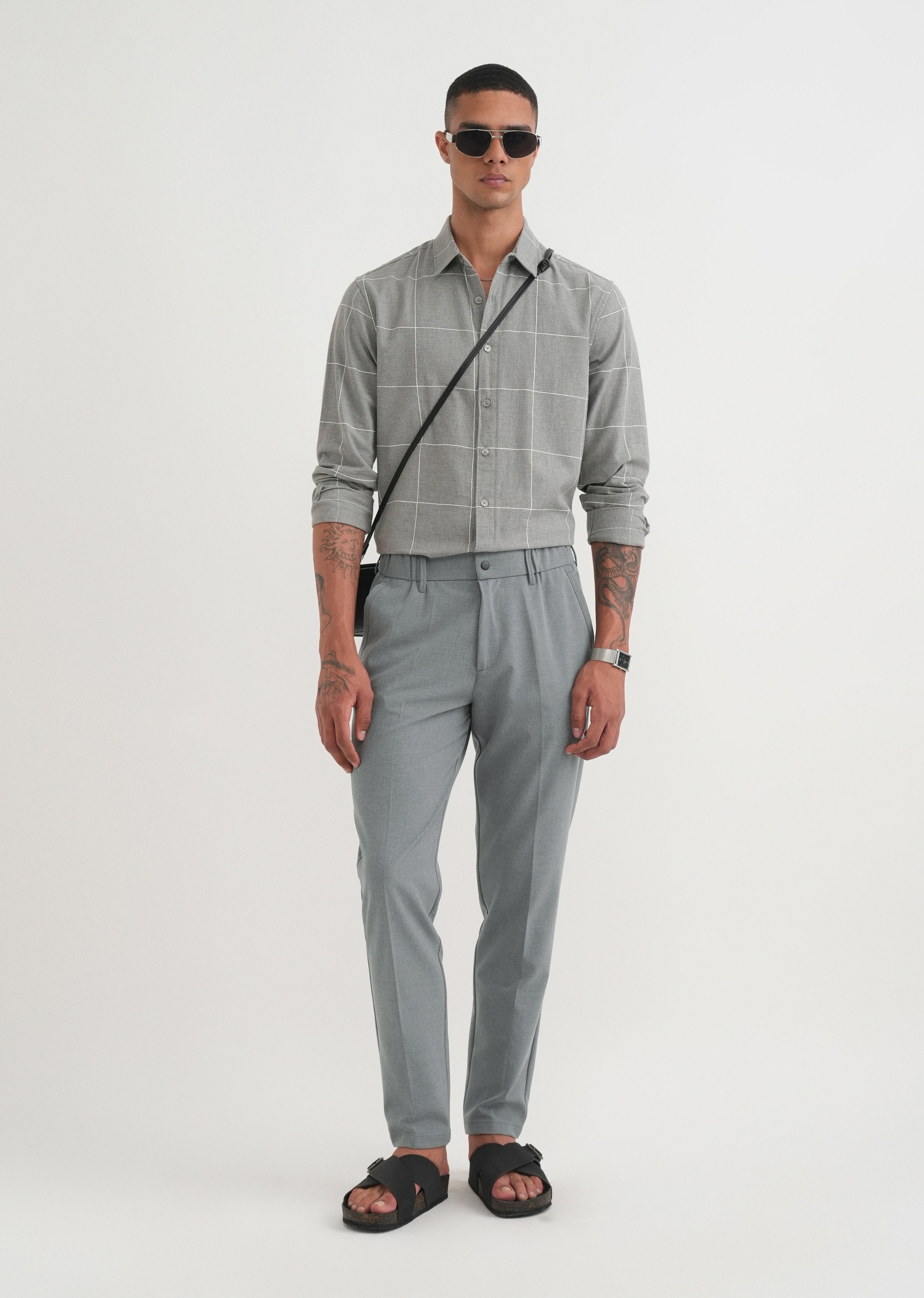Grey Semi-Elasticated Trouser