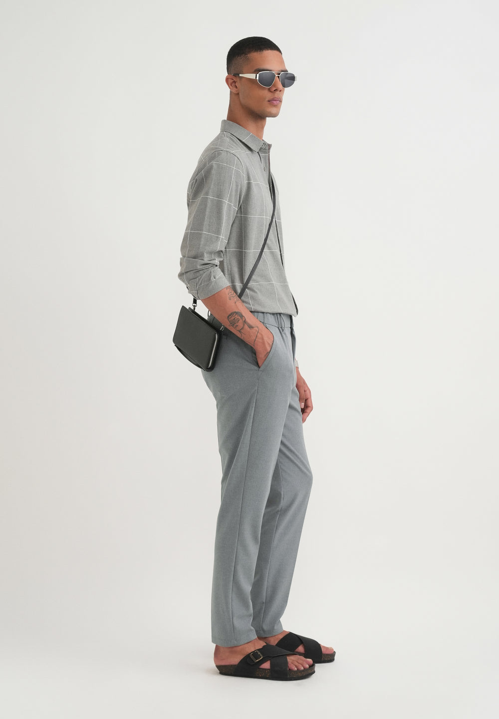 Grey Semi-Elasticated Trouser