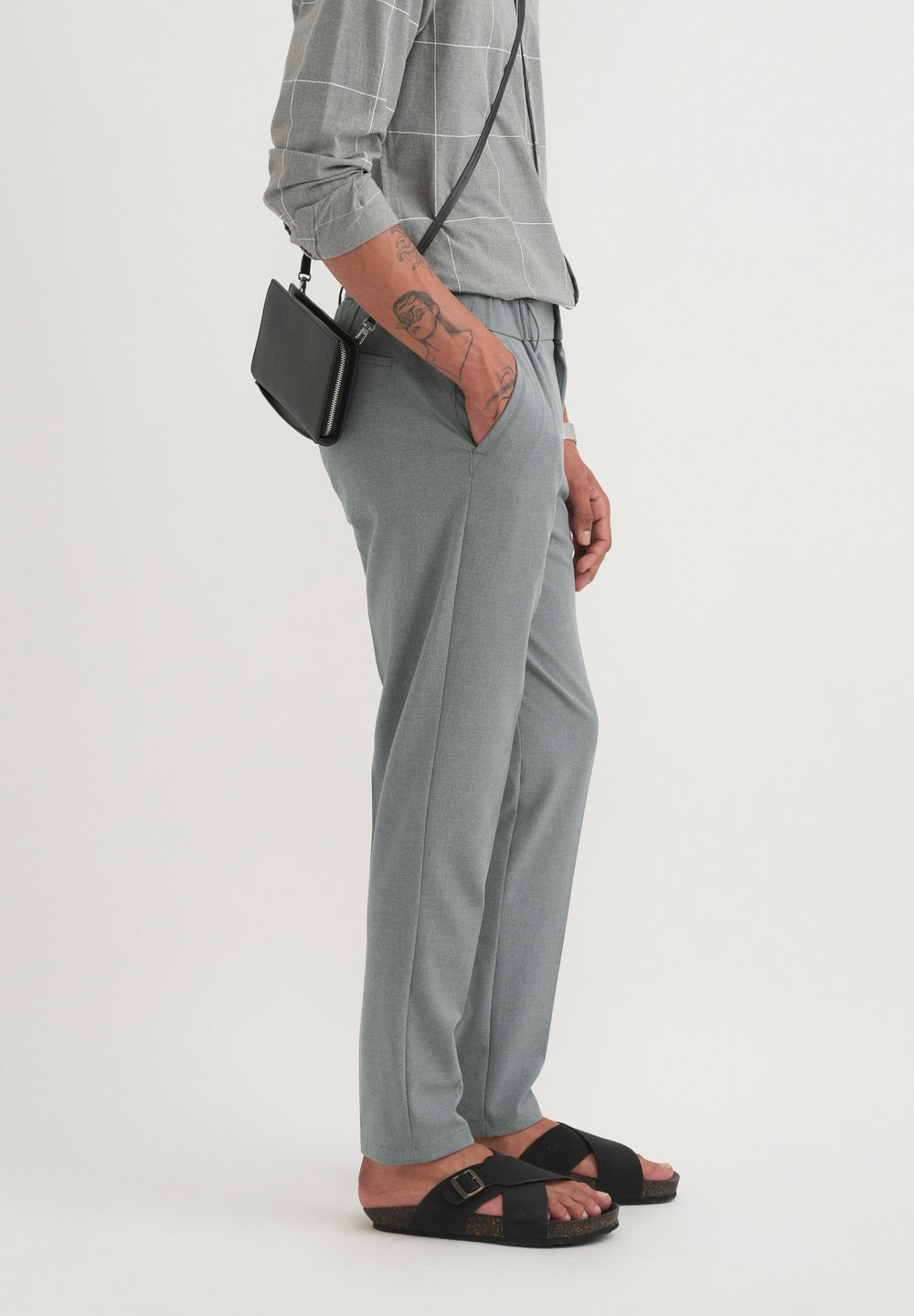 Grey Semi-Elasticated Trouser