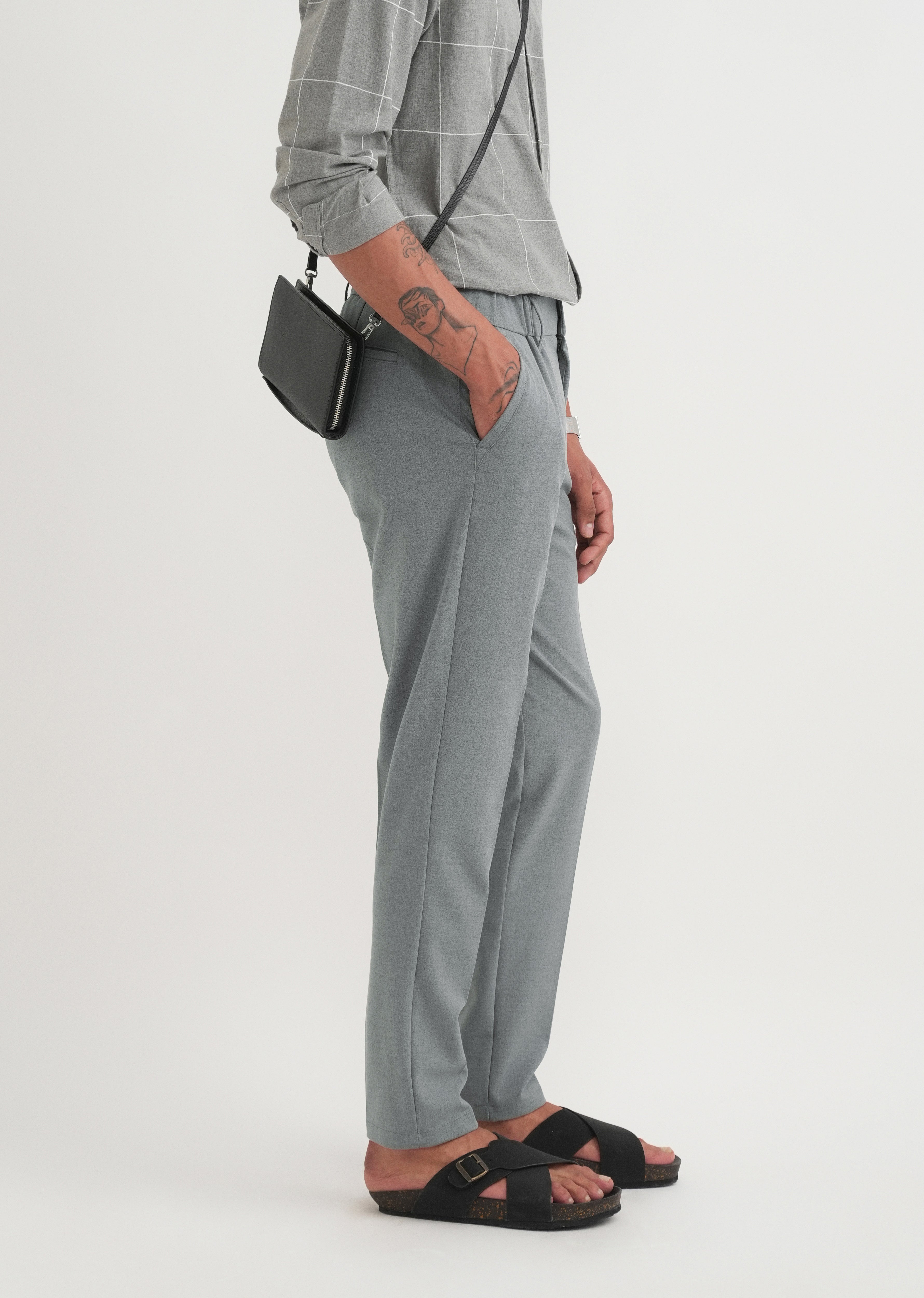 Grey Semi-Elasticated Trouser