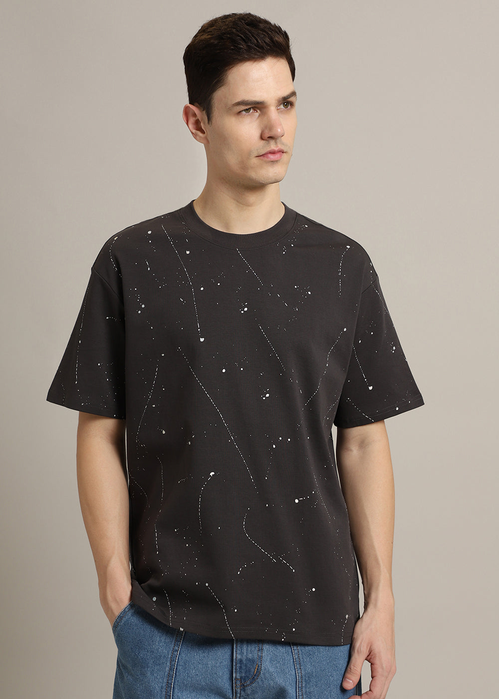 Grey Splatter Oversized T-shirt