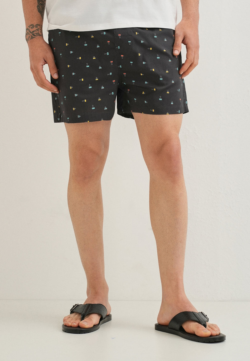 Grey Stamp Printed Boxer