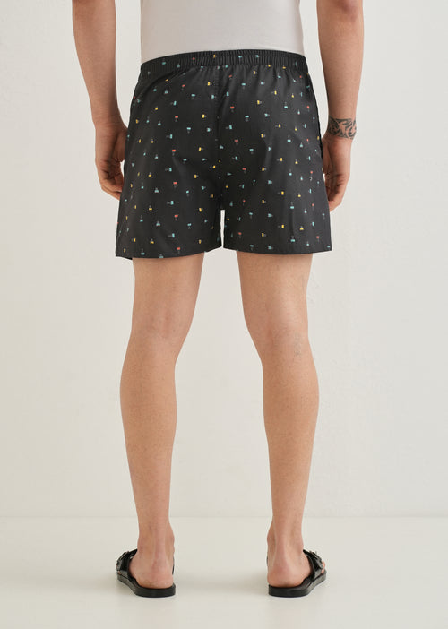 Grey Stamp Printed Boxer