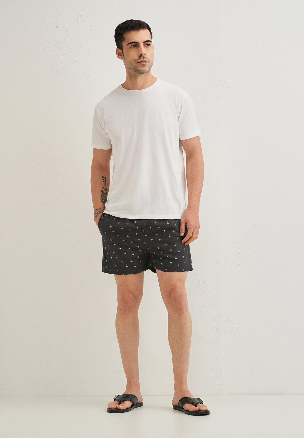 Grey Stamp Printed Boxer