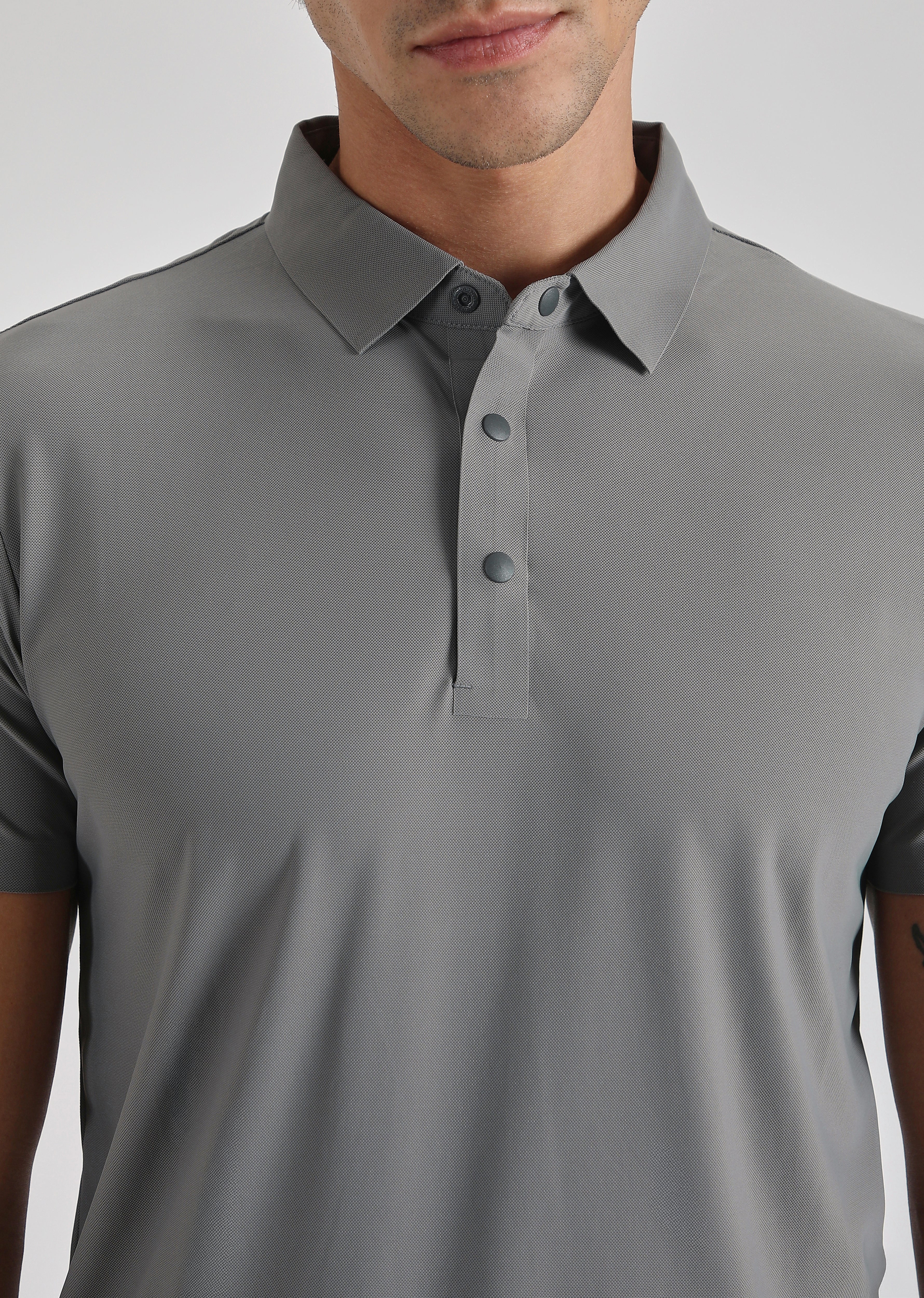 Grey Stitchless Polo T-shirt