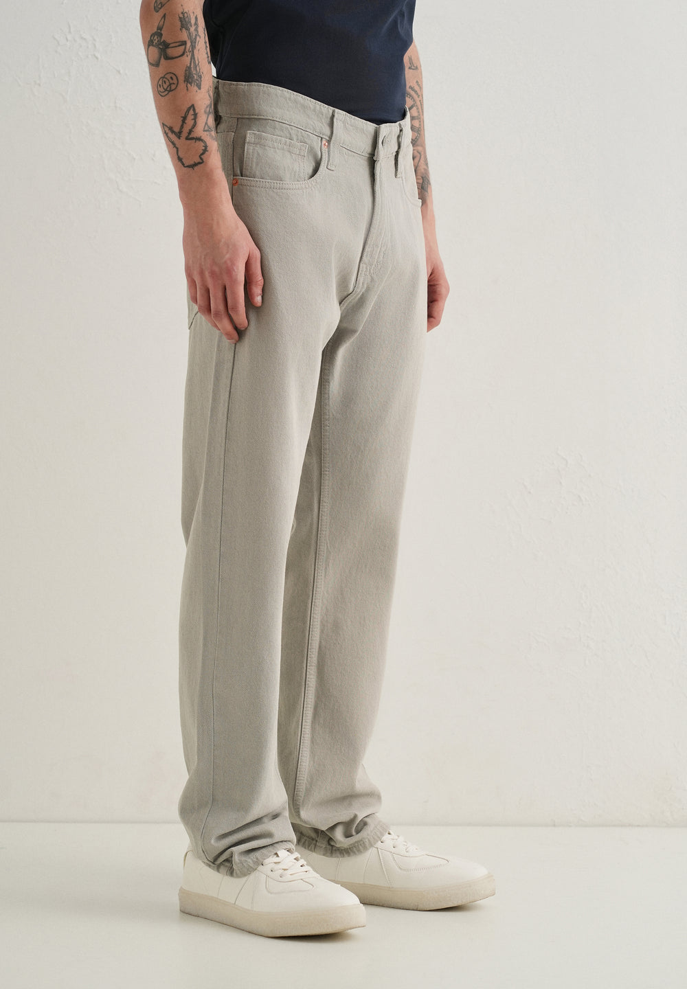 Grey Straight Fit Denim