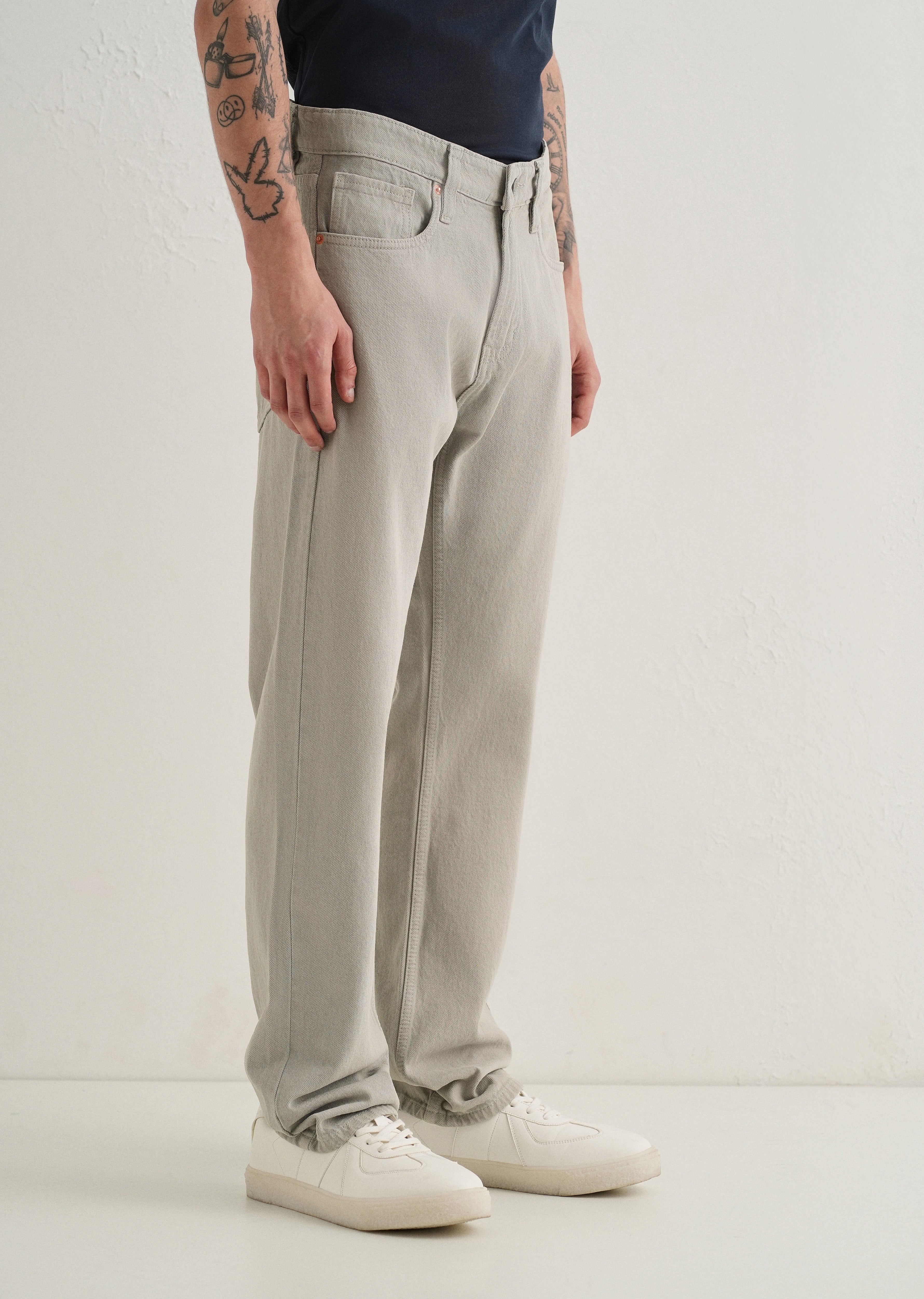 Grey Straight Fit Denim