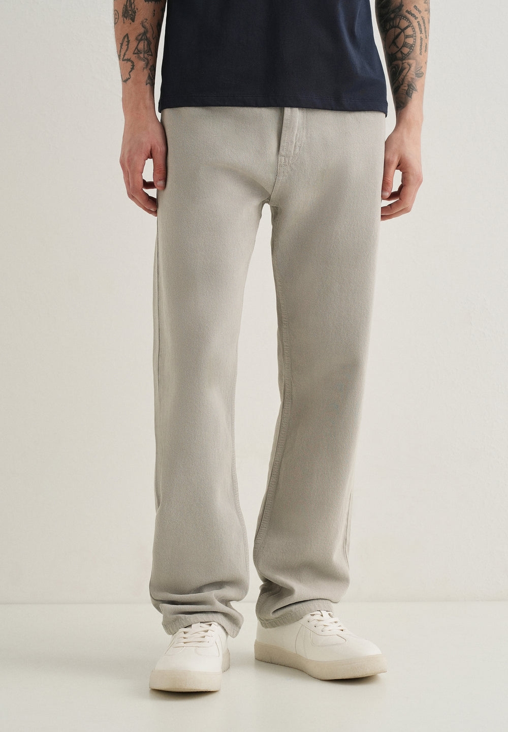 Grey Straight Fit Denim