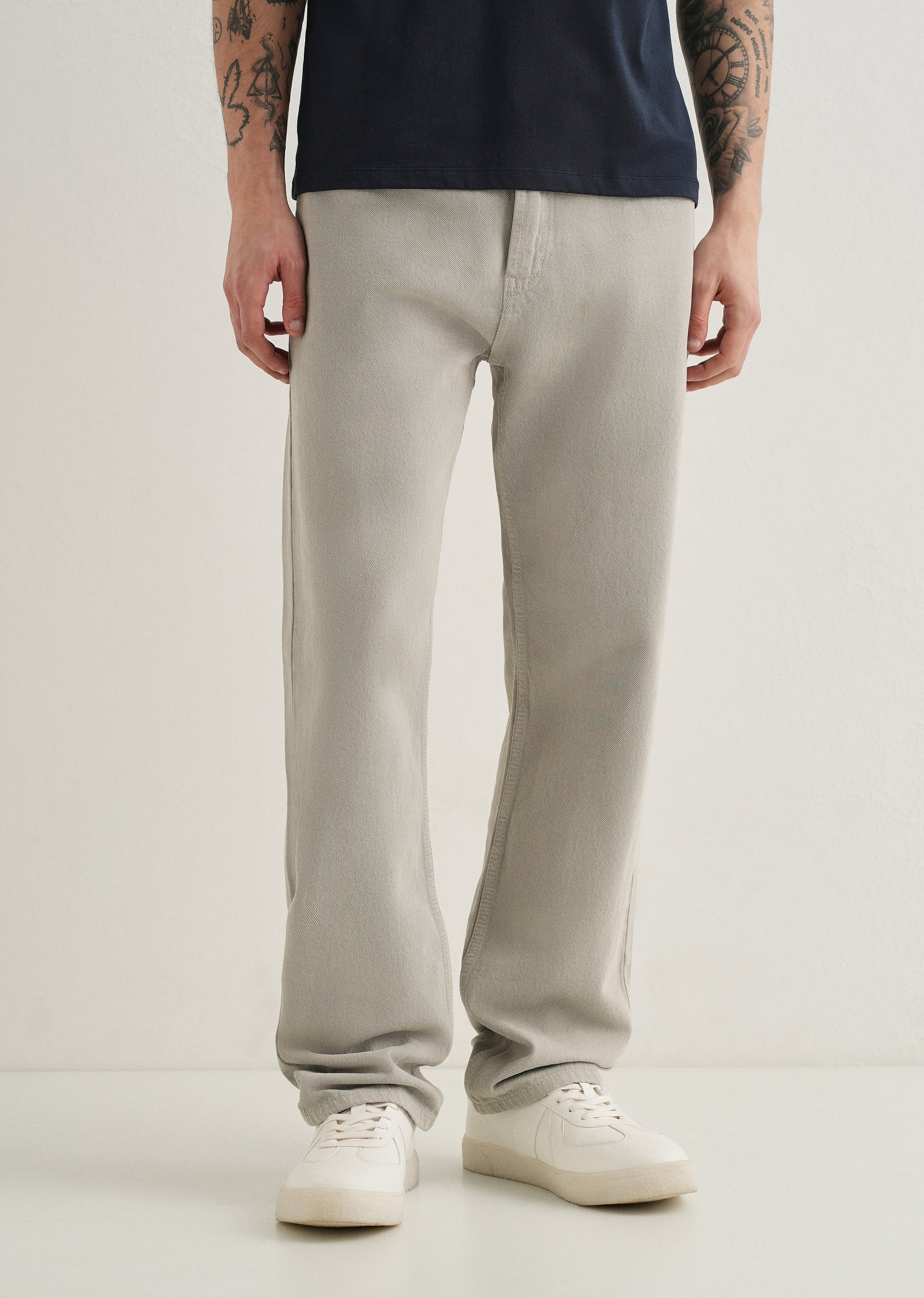 Grey Straight Fit Denim