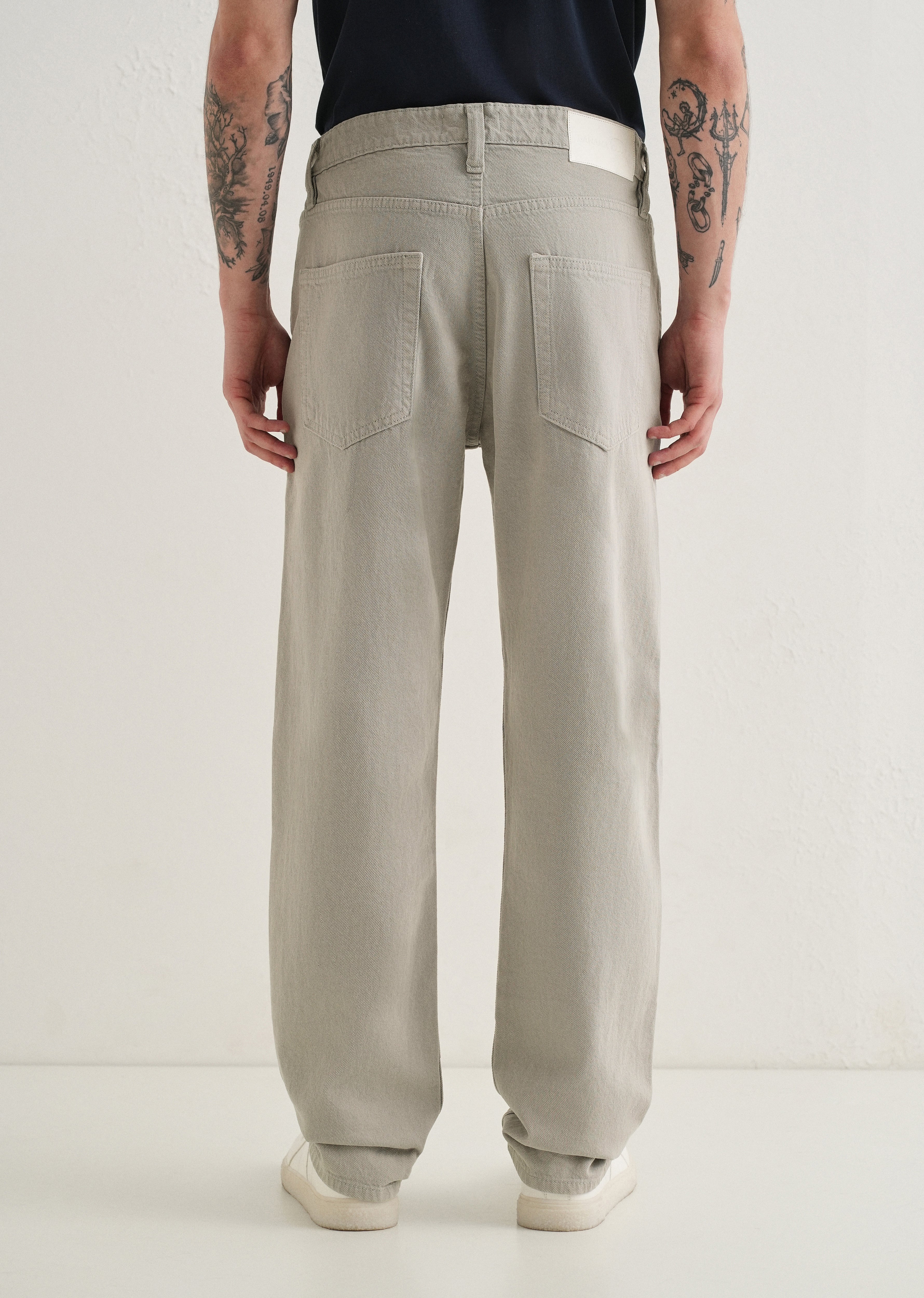 Grey Straight Fit Denim