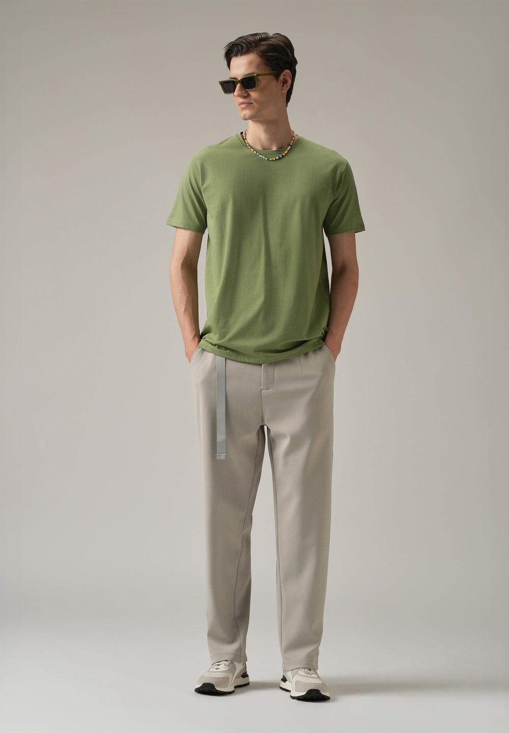 Grey Stretch Elasticated Pant