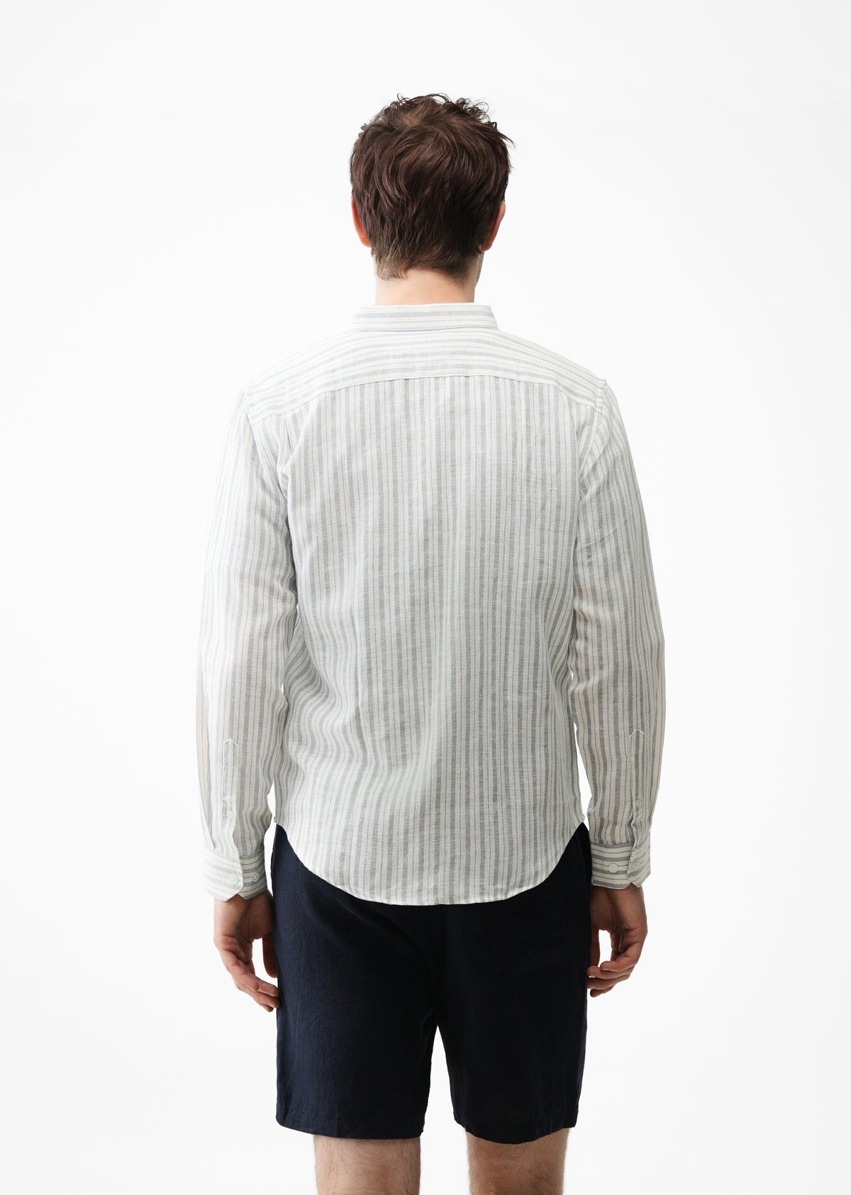 Grey Striped Linen Shirt