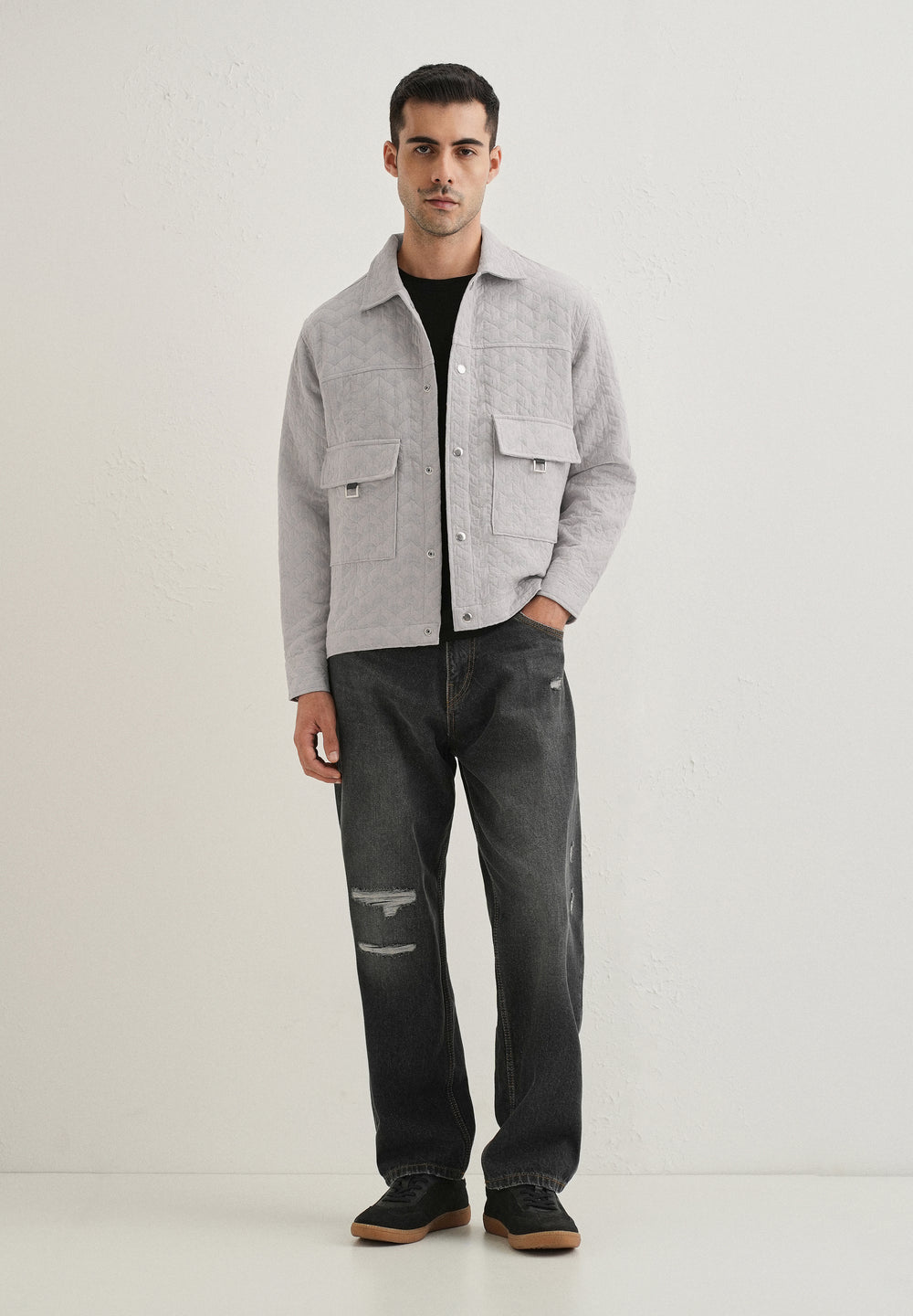 Grey Utility Shacket