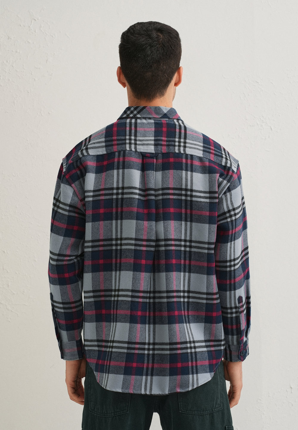Grey Checked Relaxed Fit Shacket