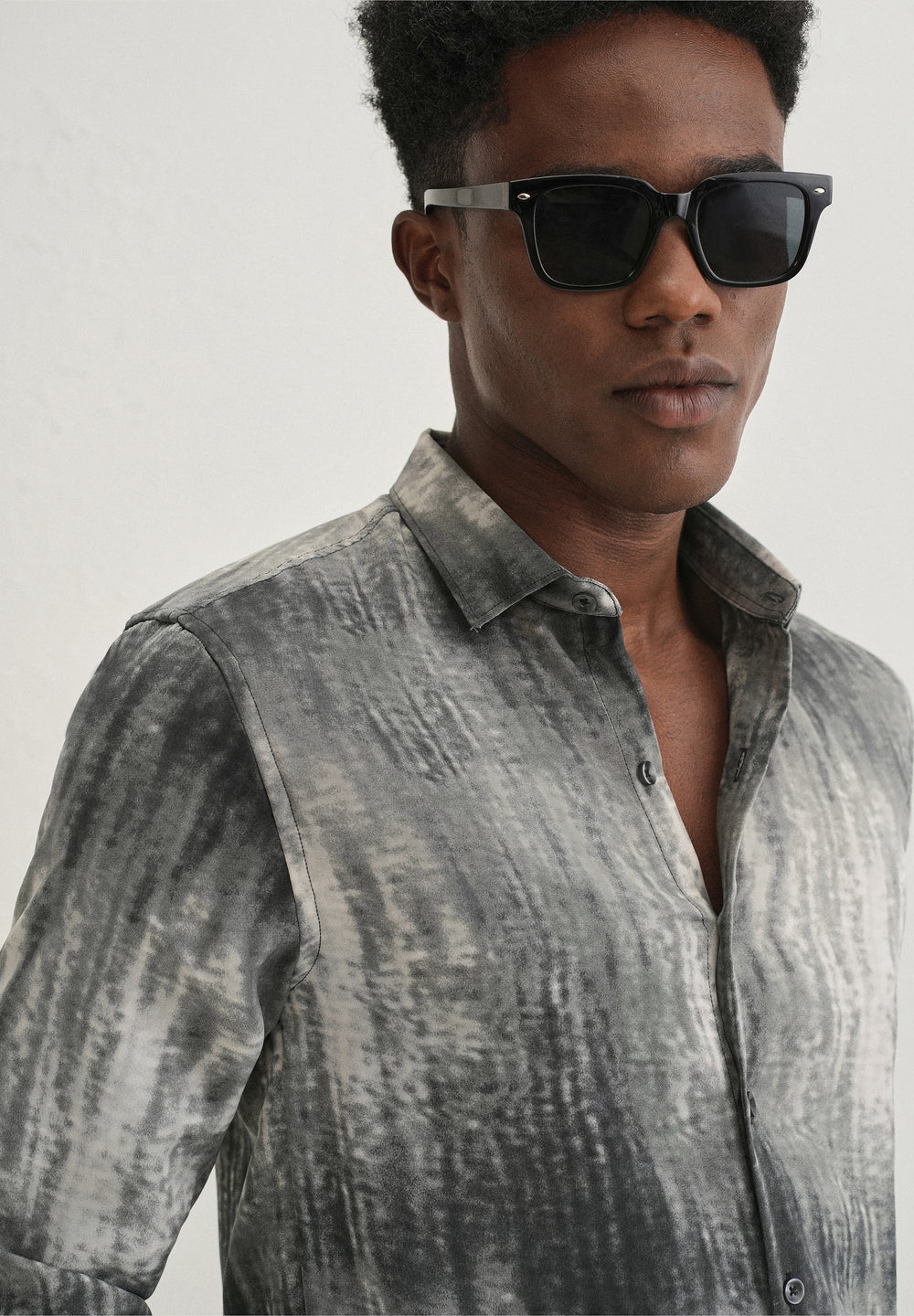Grey Fade Abstract Printed Shirt