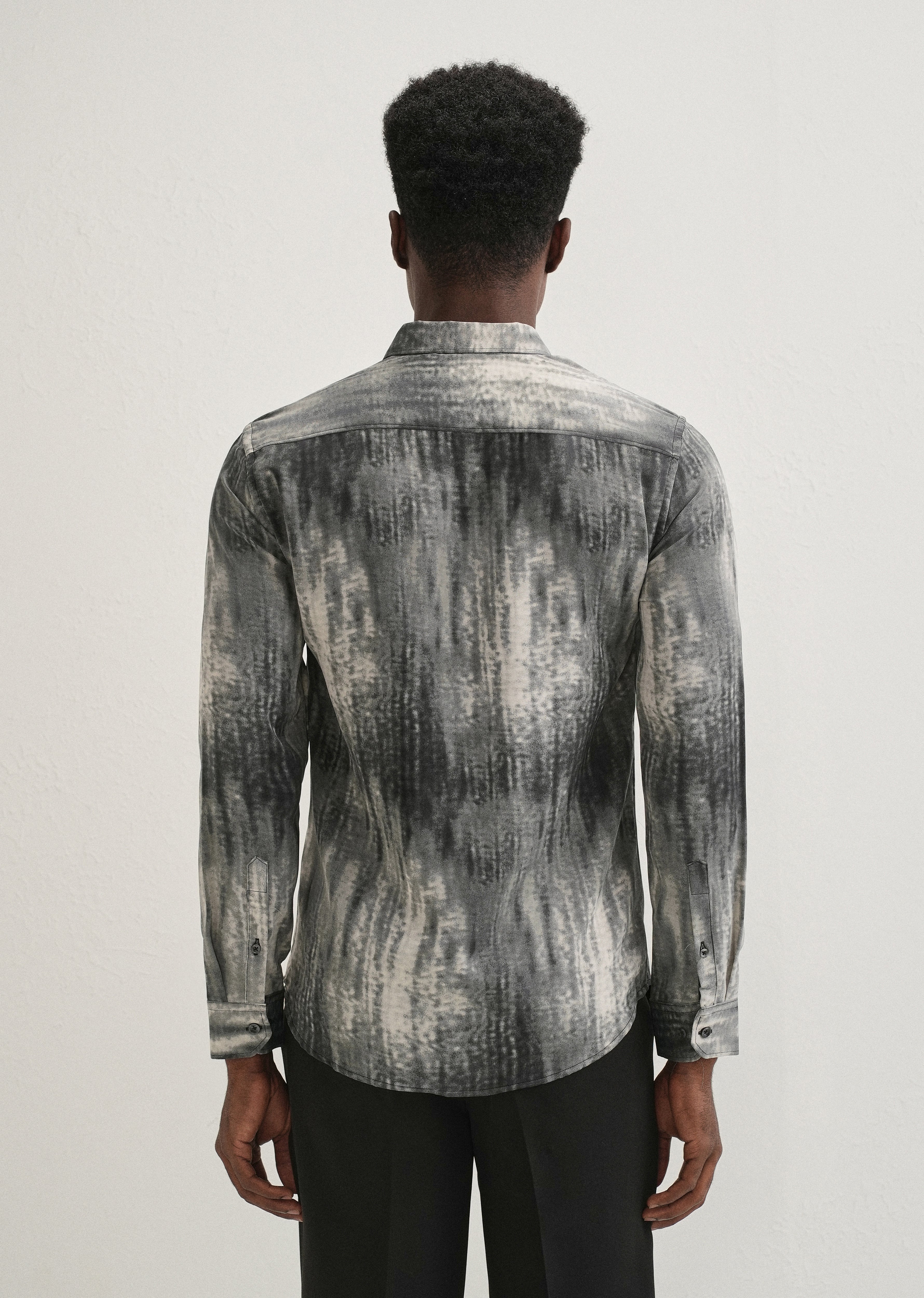 Grey Fade Abstract Printed Shirt