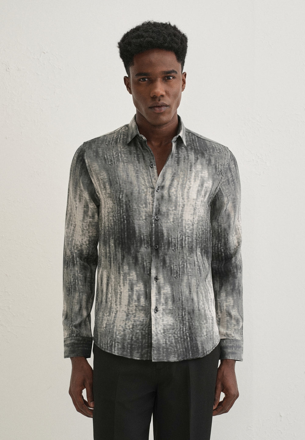 Grey Fade Abstract Printed Shirt