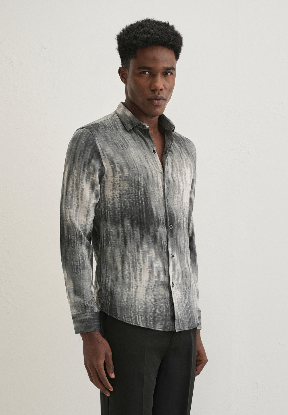 Grey Fade Abstract Printed Shirt