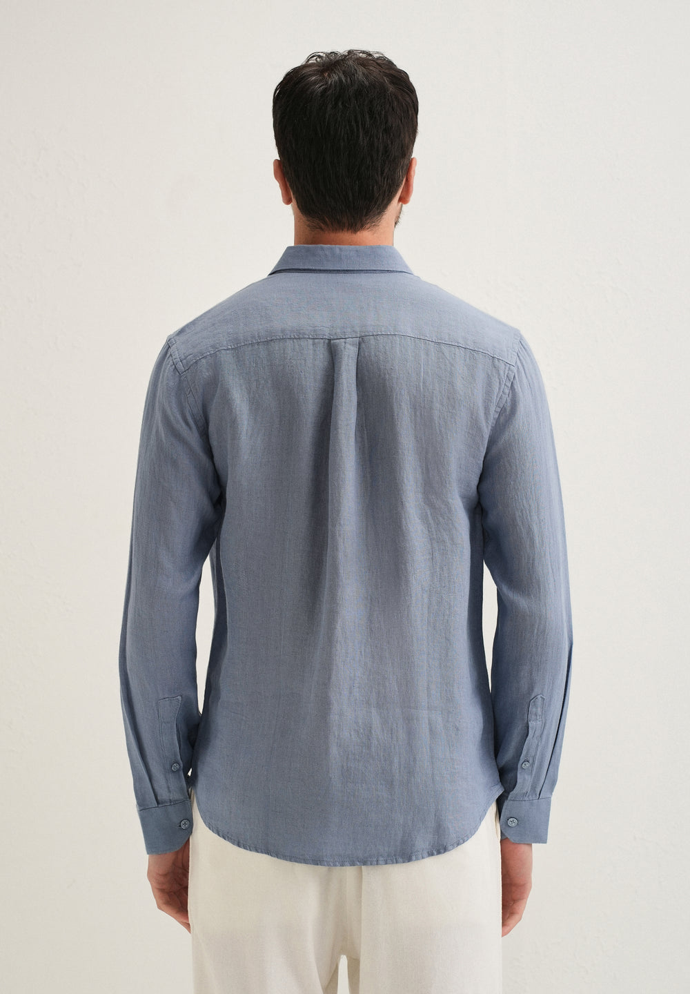 Slate Blue Pure Linen Shirt