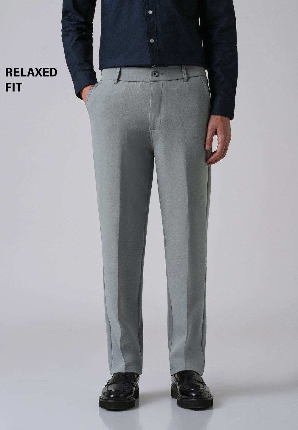 Grey Relaxed Fit Trousers