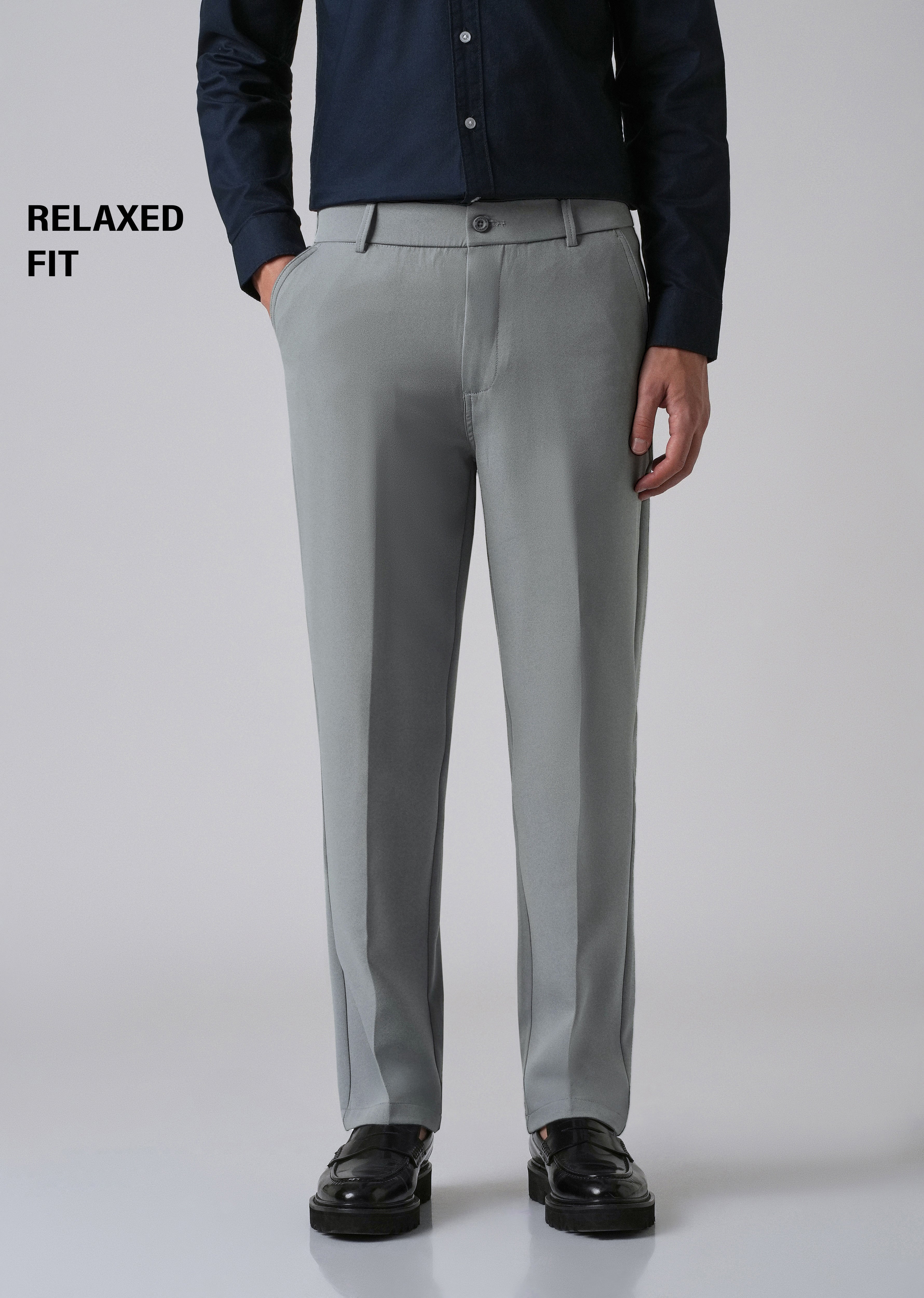 Grey Relaxed Fit Trousers