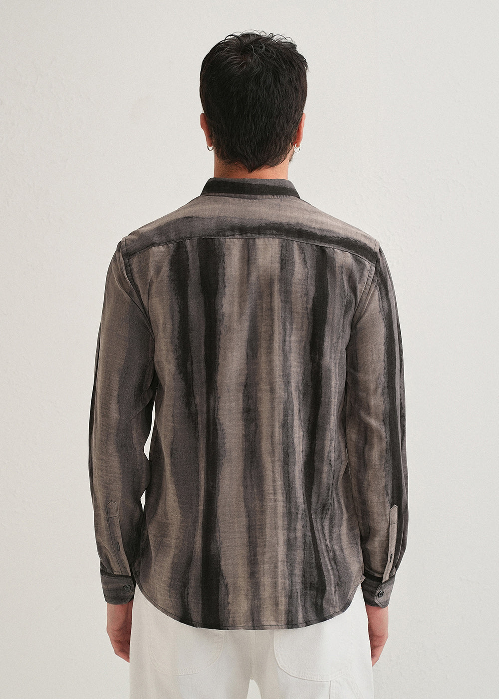 Grey Stripe Printed Shirt