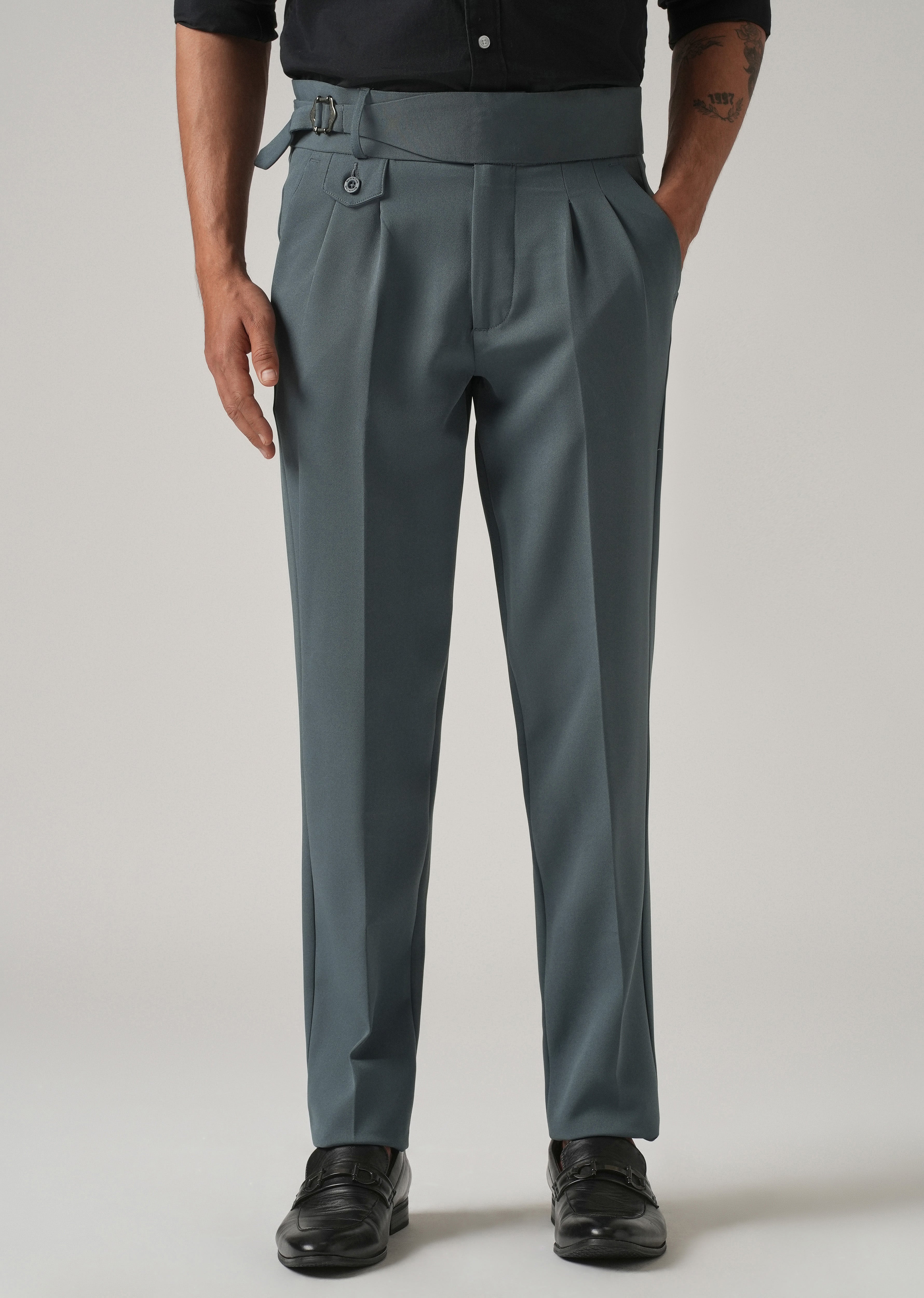 Greyish Blue Gurkha Pant