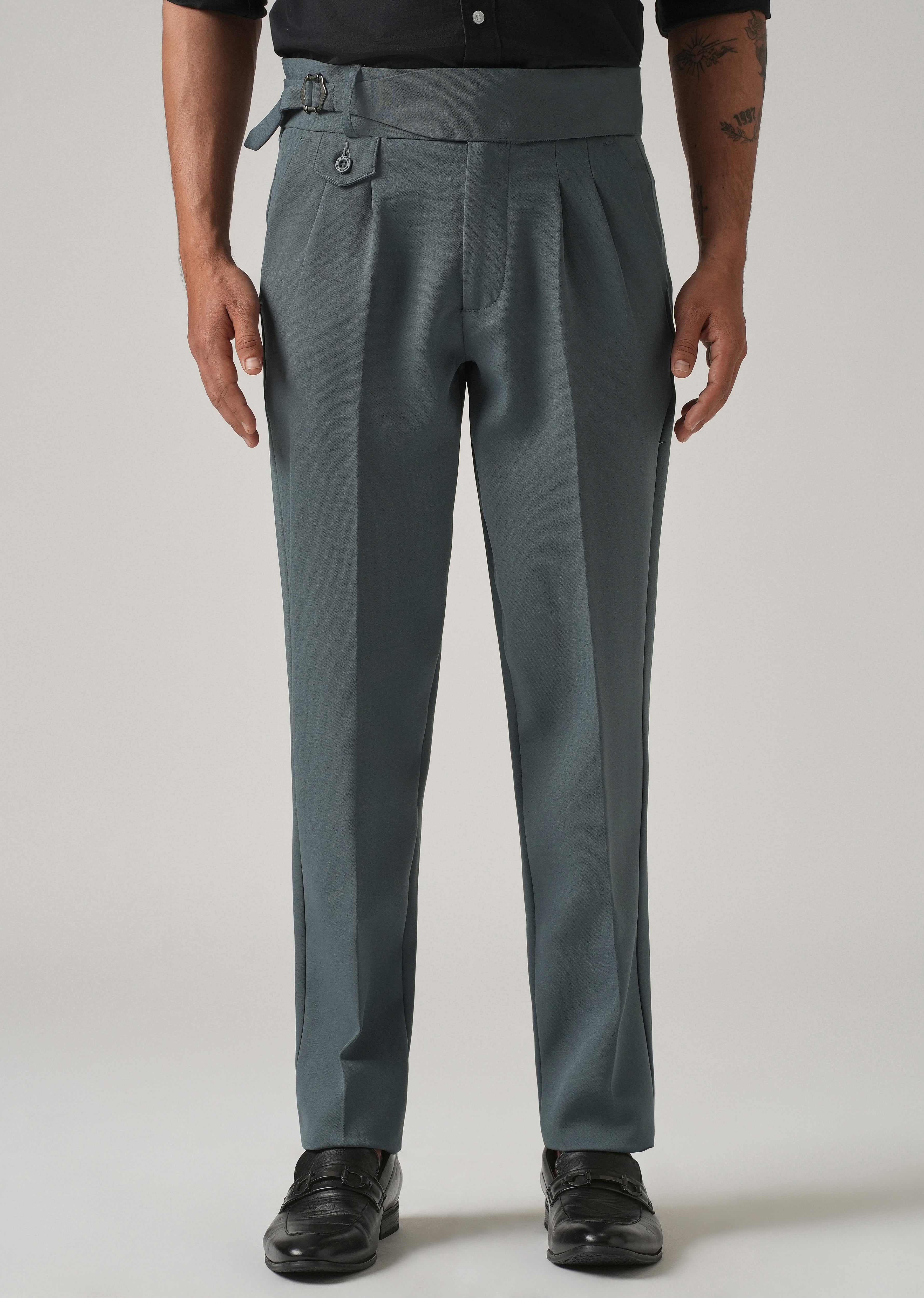 Greyish Blue Gurkha Pant