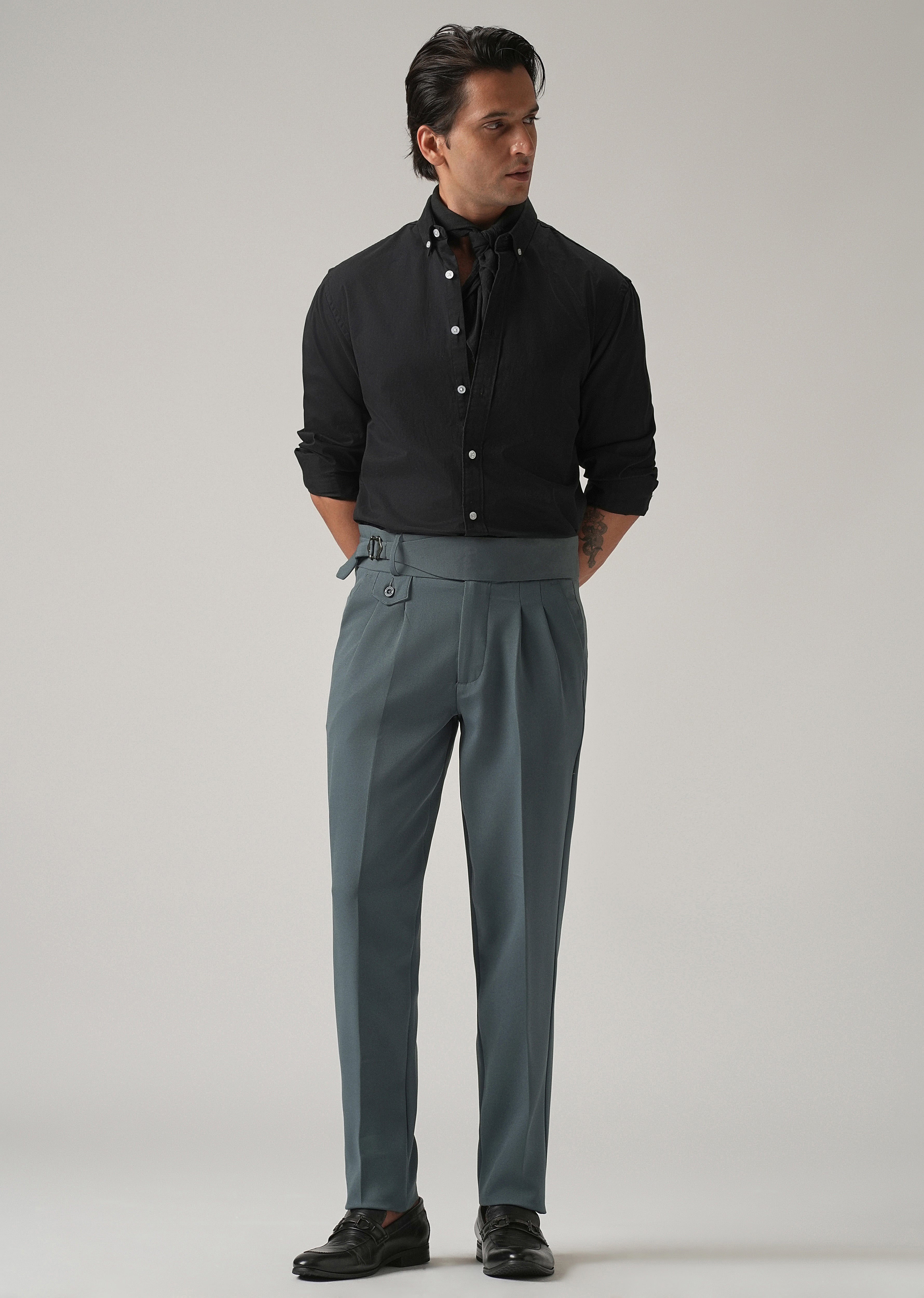 Greyish Blue Gurkha Pant