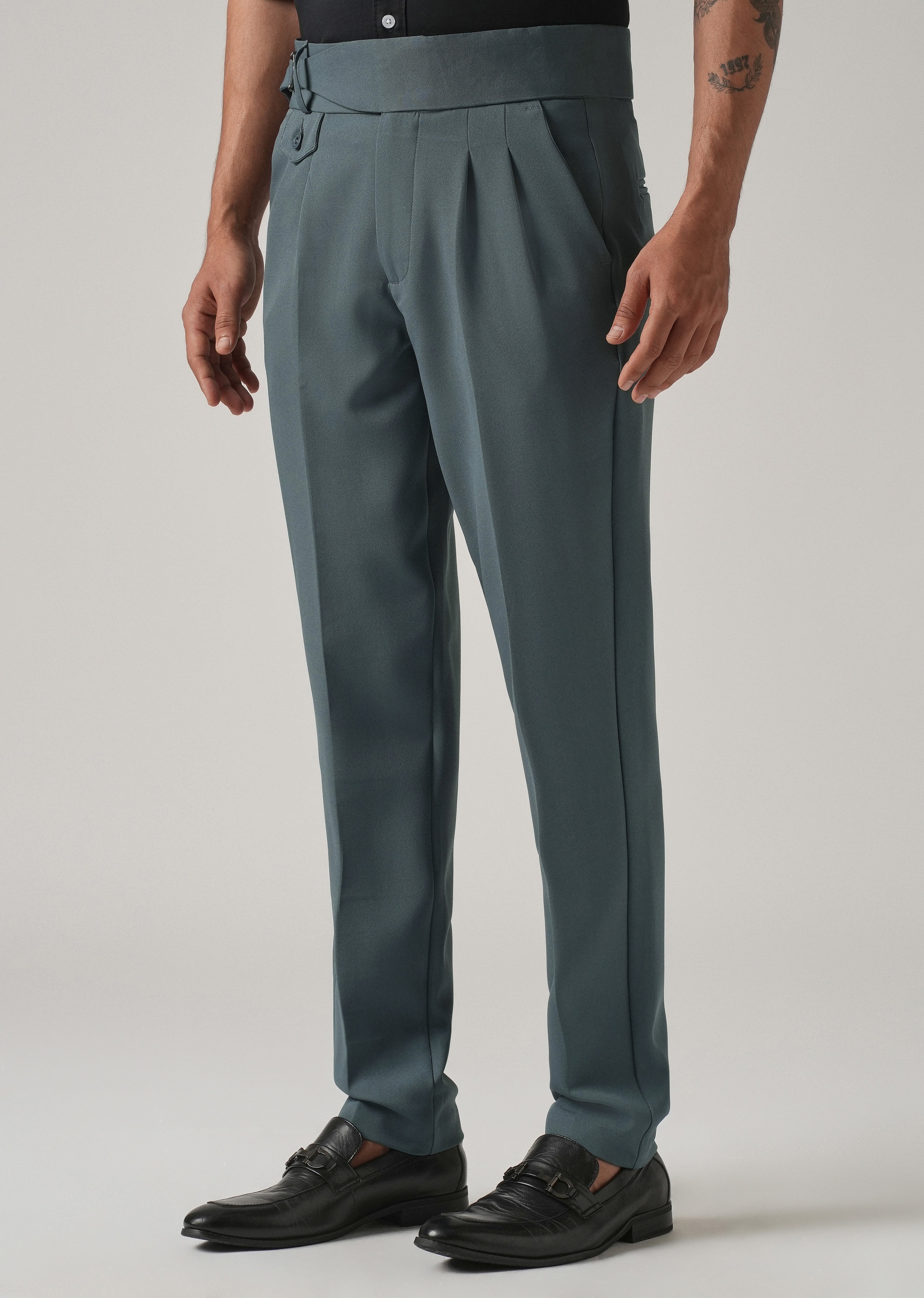 Greyish Blue Gurkha Pant