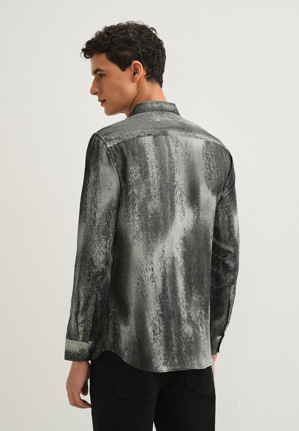 Greyish Green Abstract Printed Shirt