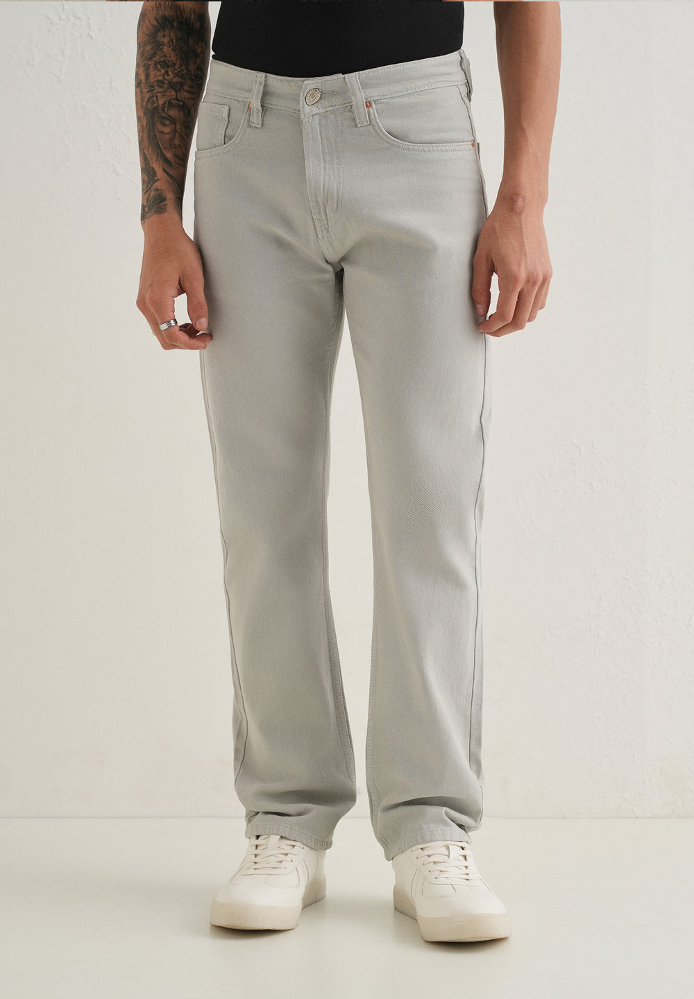 Gris Grey Straight Fit Denim